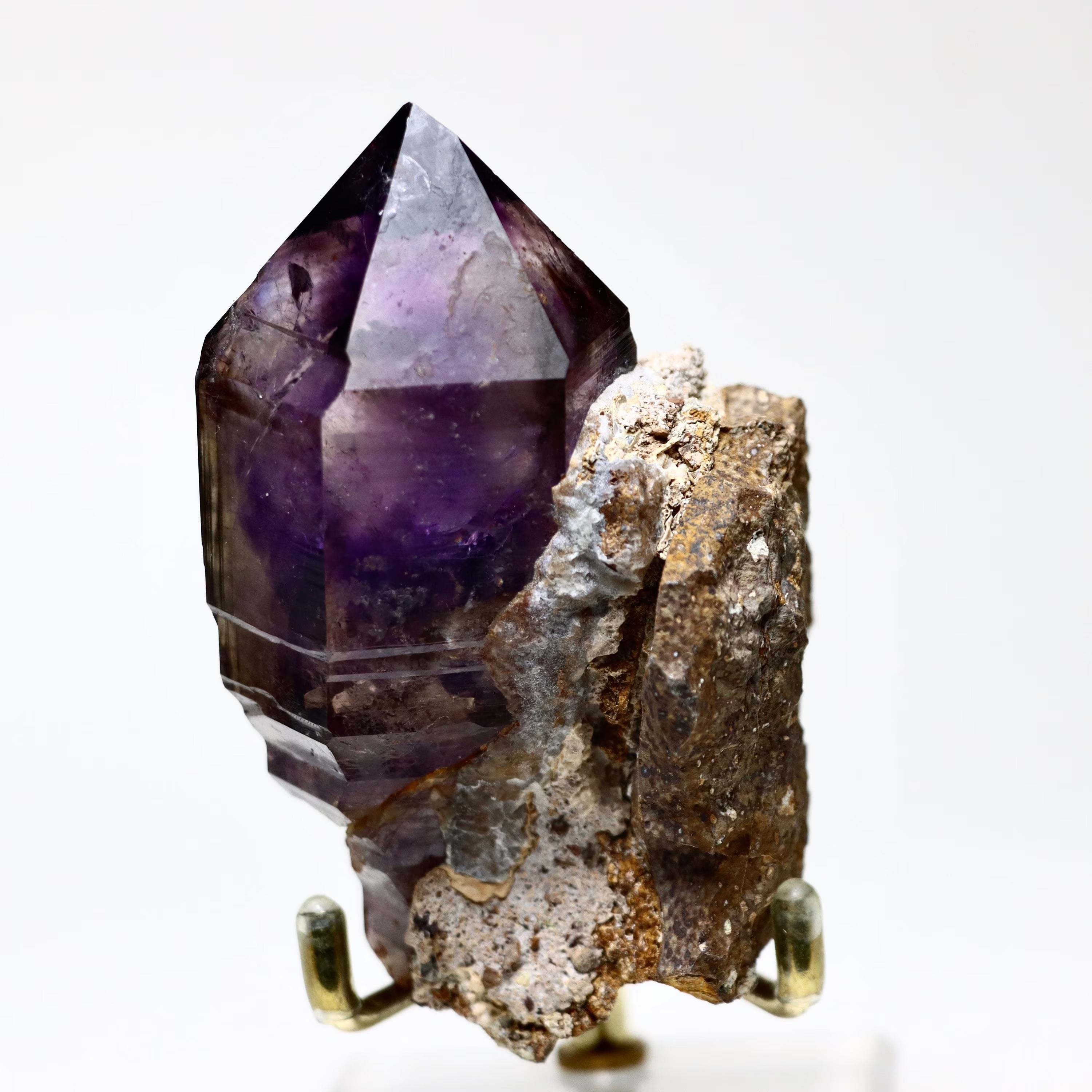 Phantom Brandberg Amethyst Scepter on Matrix | Natural Amethyst Quartz Crystal from Erongo, Namibia