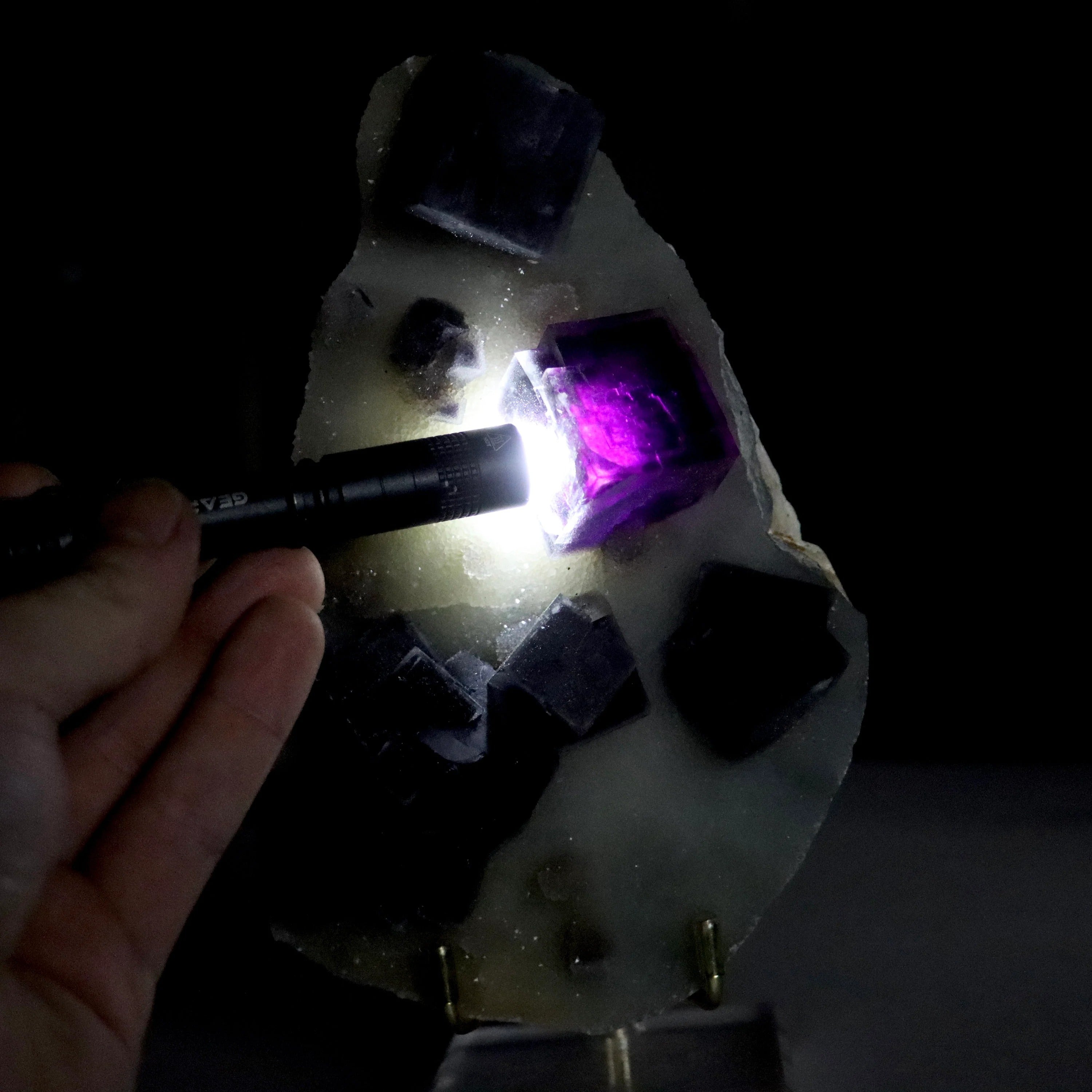 Fluorite with Druzy Quartz | Natural Fluorite Crystal Specimen from Manaoshan Mine, Hunan, China