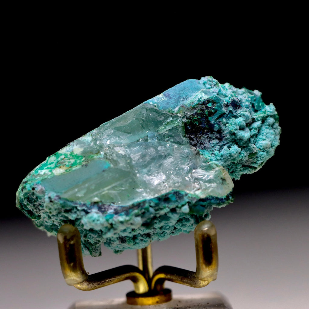 Chrysocolla on Quartz w/ Malachite