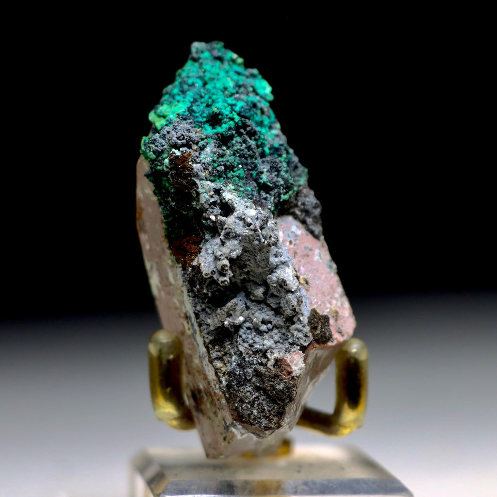Chrysocolla on Quartz w/ Hematite Malachite & Calcite