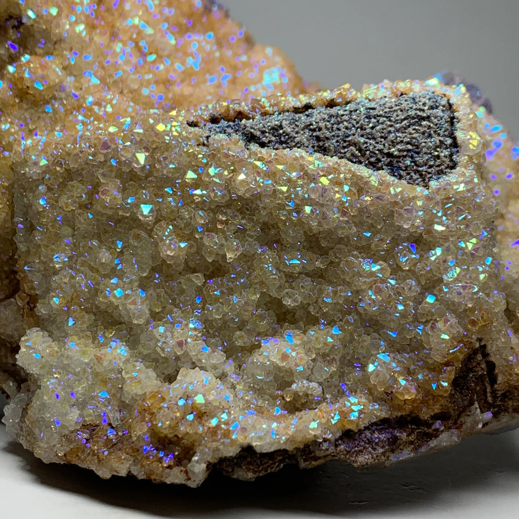 Large Flame Fluorite with Titanium Aura Quartz | Treated Rogerley Fluorite from Diana Maria Mine, England