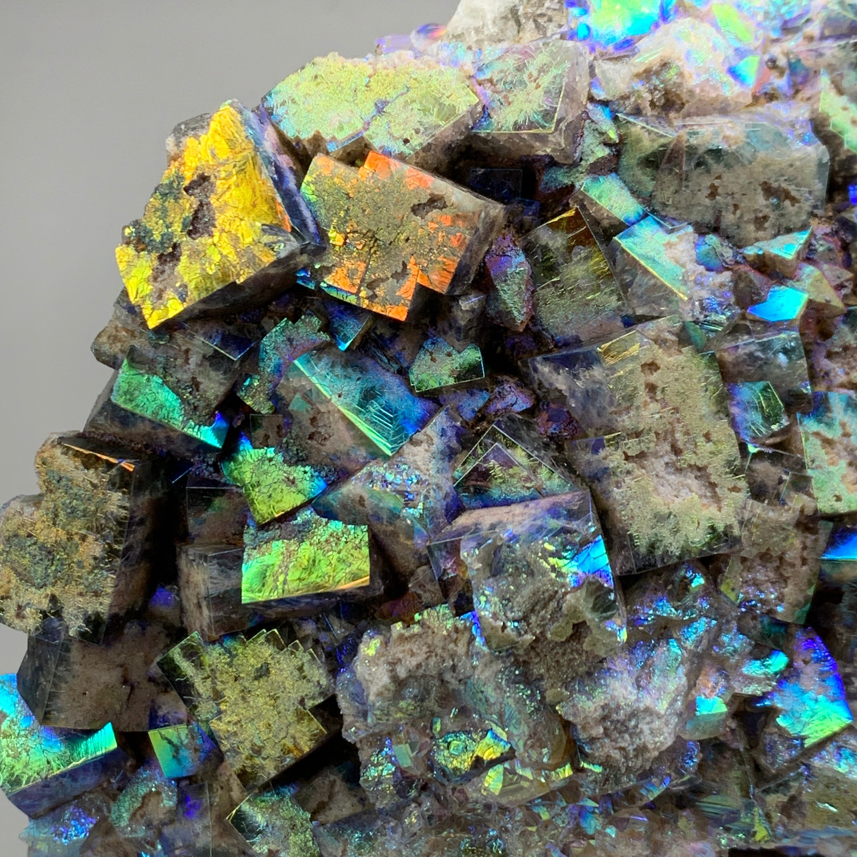 Large Flame Fluorite with Titanium Aura Quartz | Treated Rogerley Fluorite from Diana Maria Mine, England