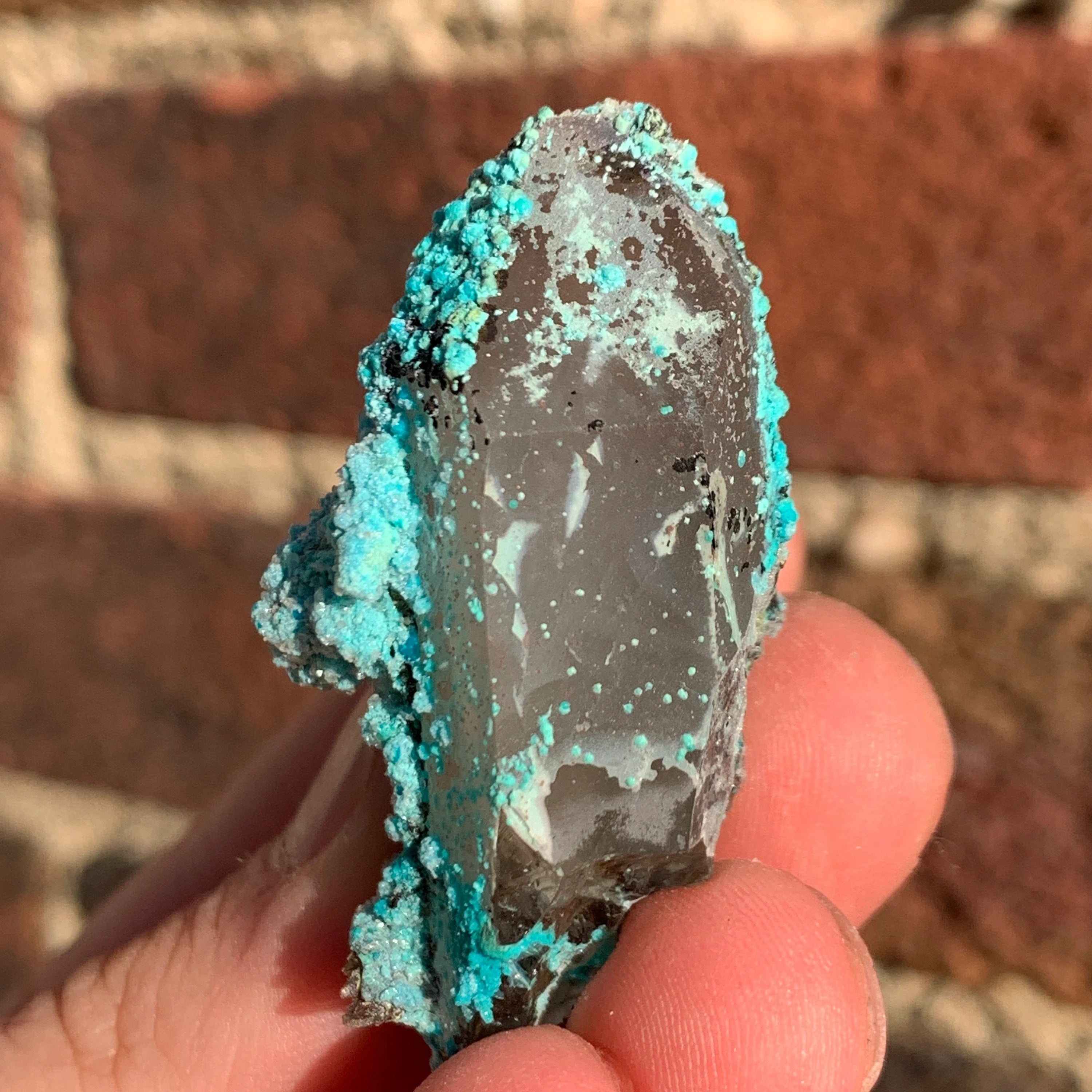 Chrysocolla on Quartz w/ Calcite