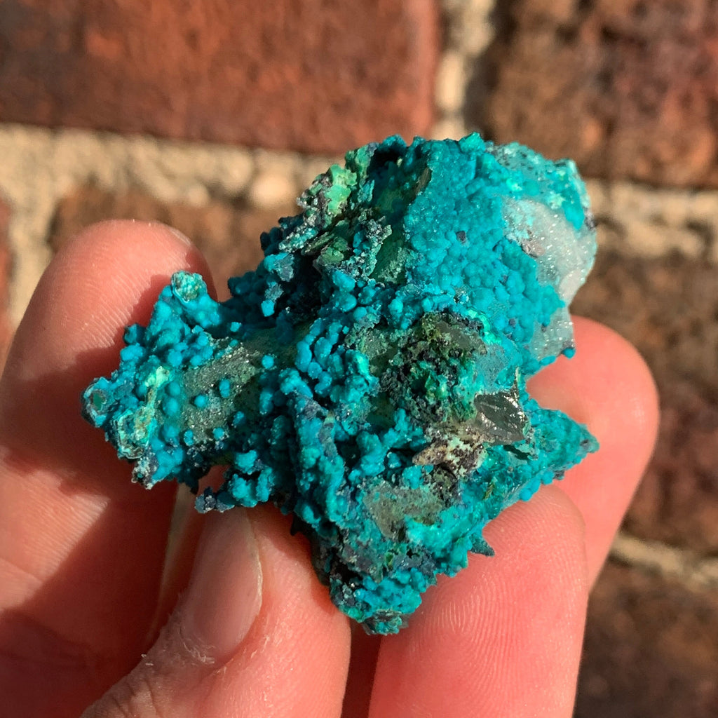 Chrysocolla on Quartz with Malachite | Natural Mineral Specimen