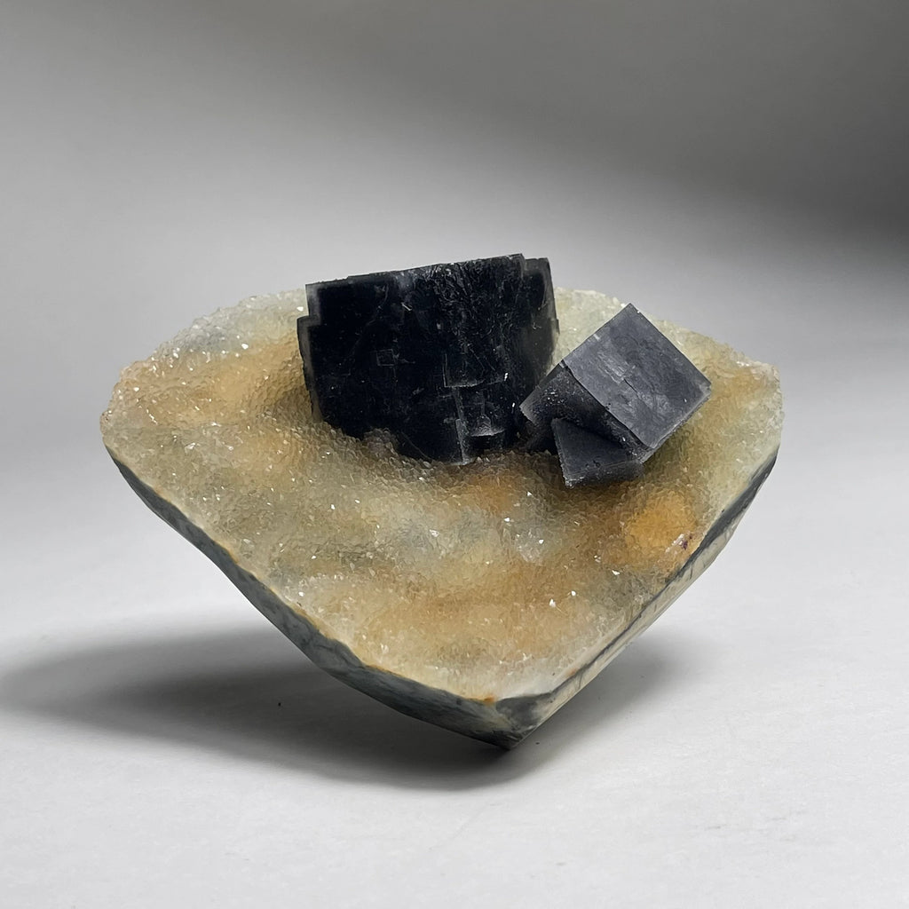 Fluorite with Druzy Quartz | Natural Fluorite Specimen from China