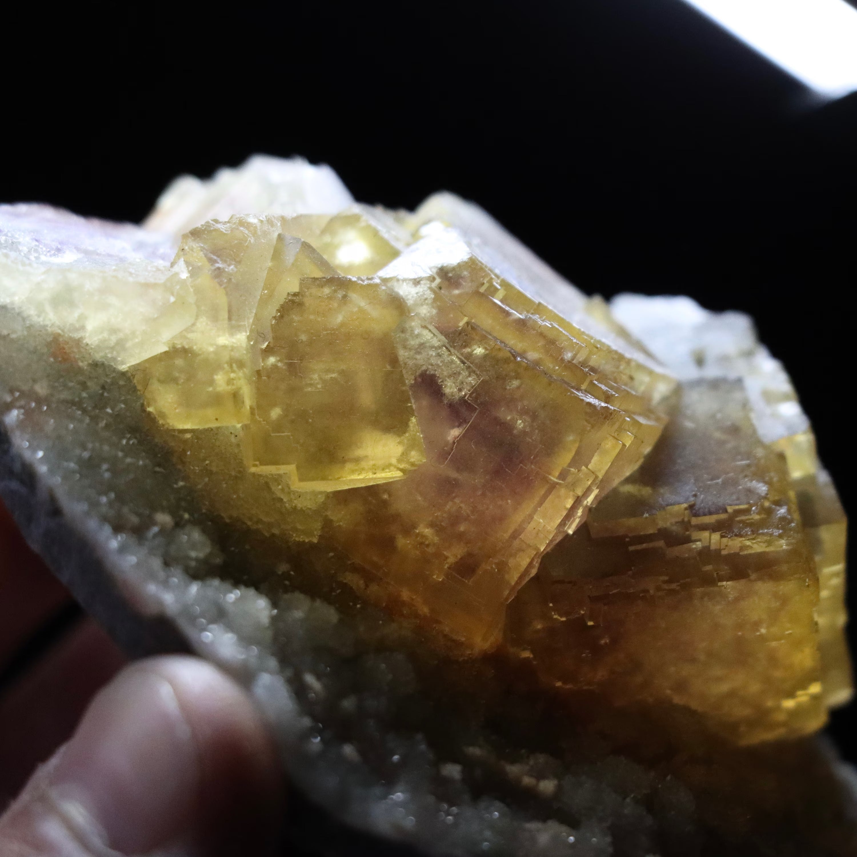 Yellow Fluorite on Matrix | Natural Fluorite Crystal