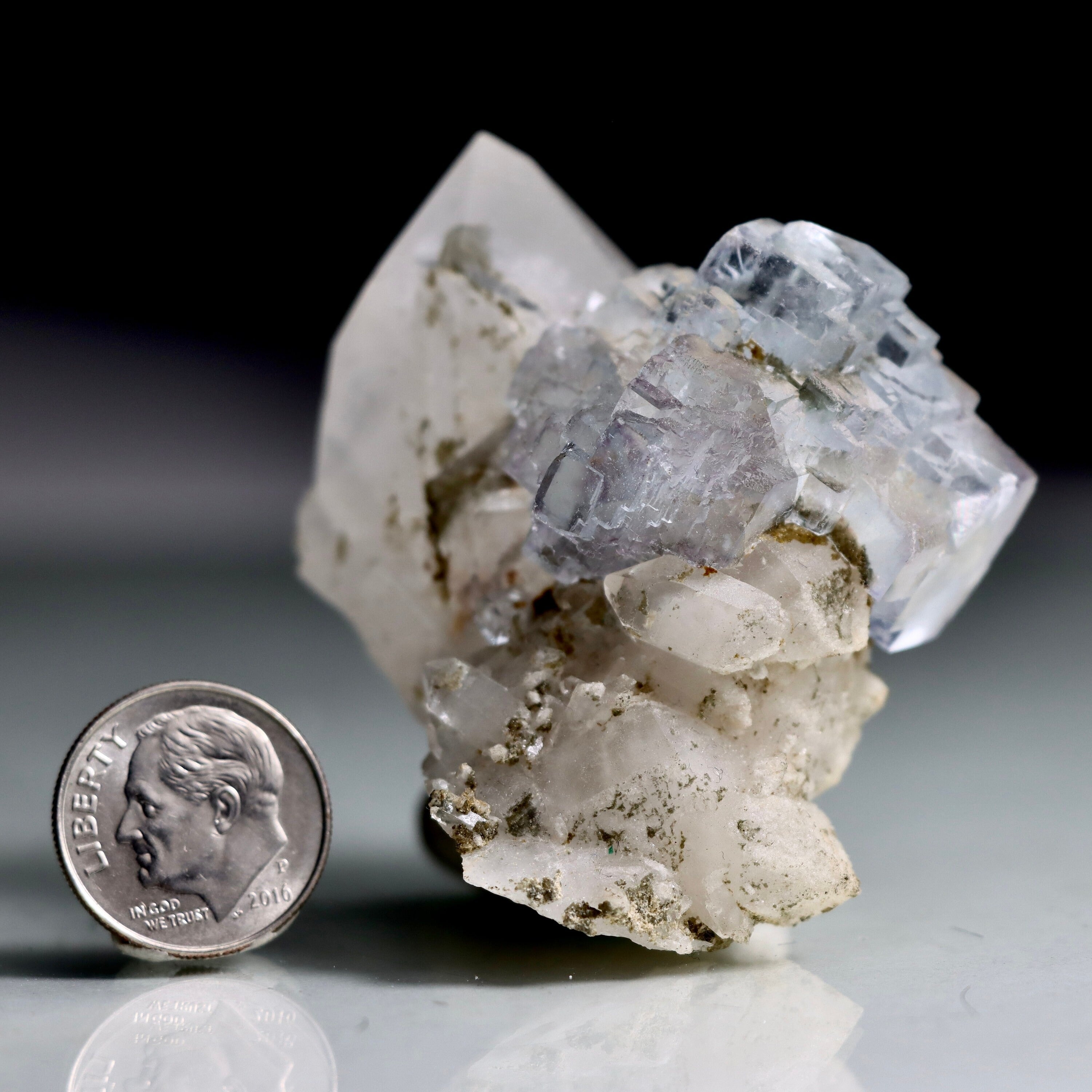 Fluorite on Quartz