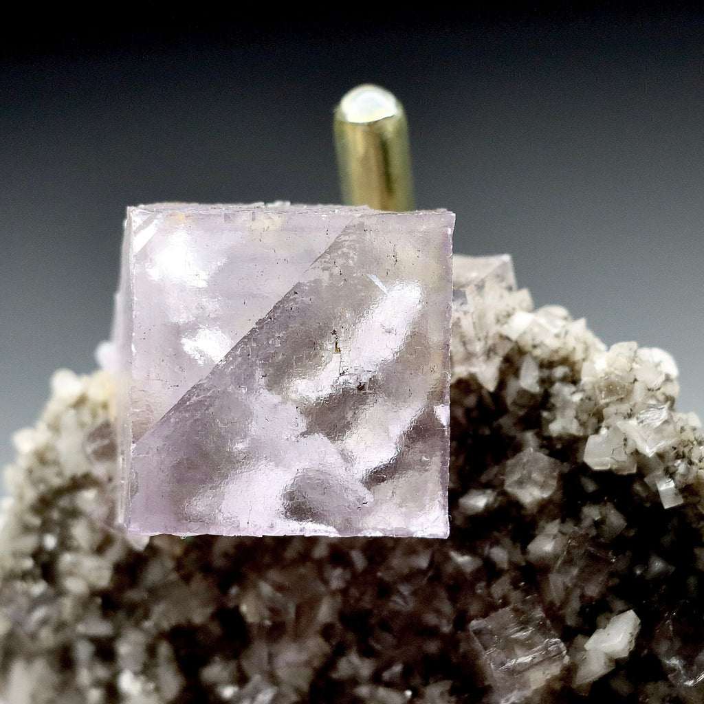 Elmwood Fluorite with Barite on Matrix