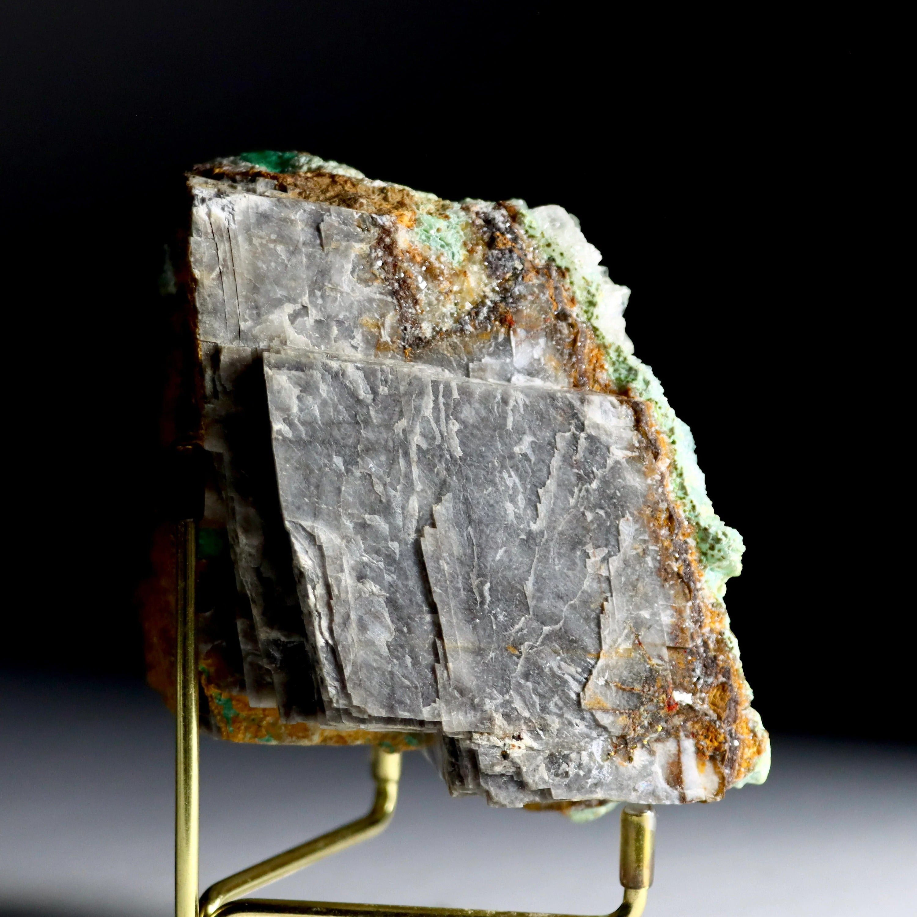 Druzy Quartz on Chrysocolla & Malachite with Calcite | Fine Mineral Specimen from Lily Mine, Peru