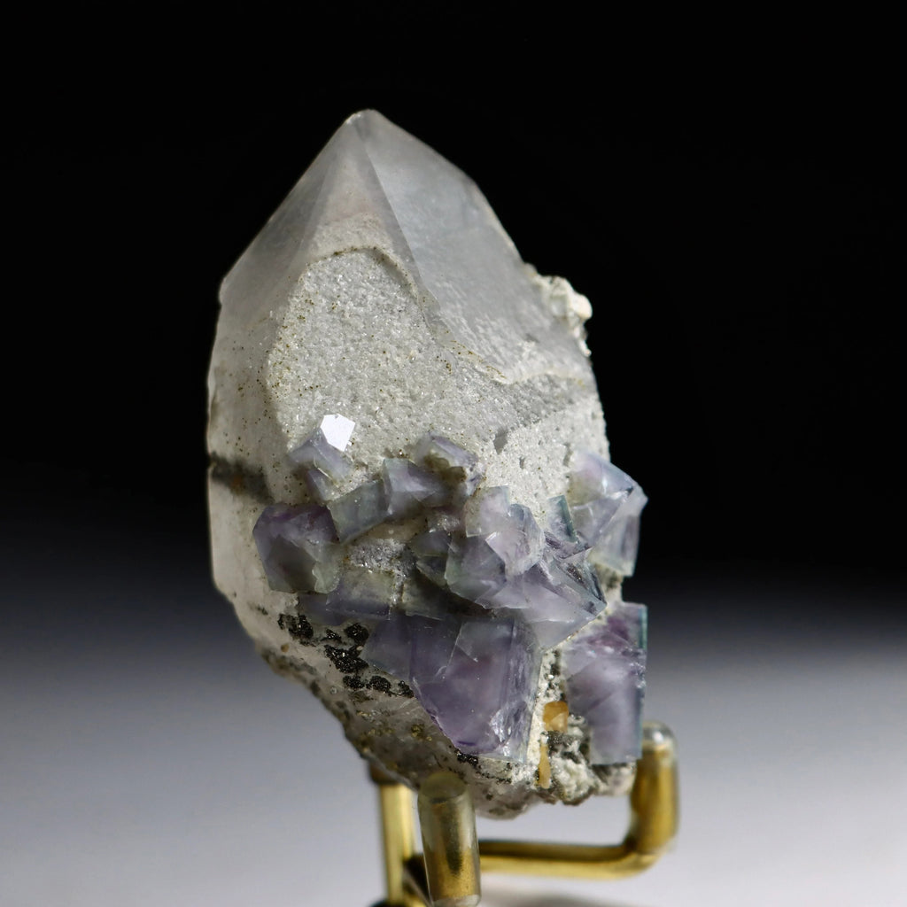 Fluorite on Quartz | Natural Fluorite Crystal on Matrix