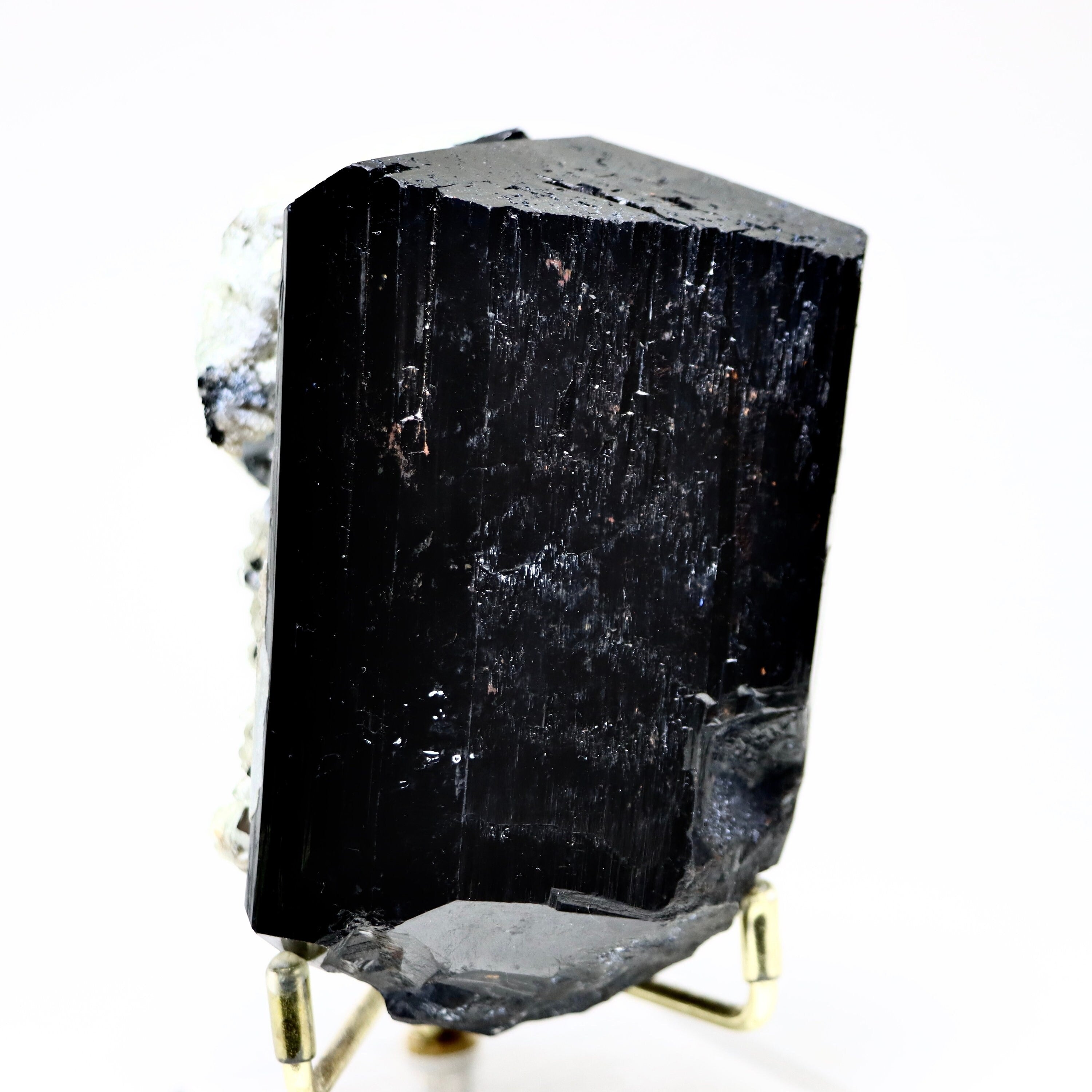 Erongo Schorl (Black Tourmaline) with Hyalite Opal | UV-Reactive Mineral Specimen from Namibia