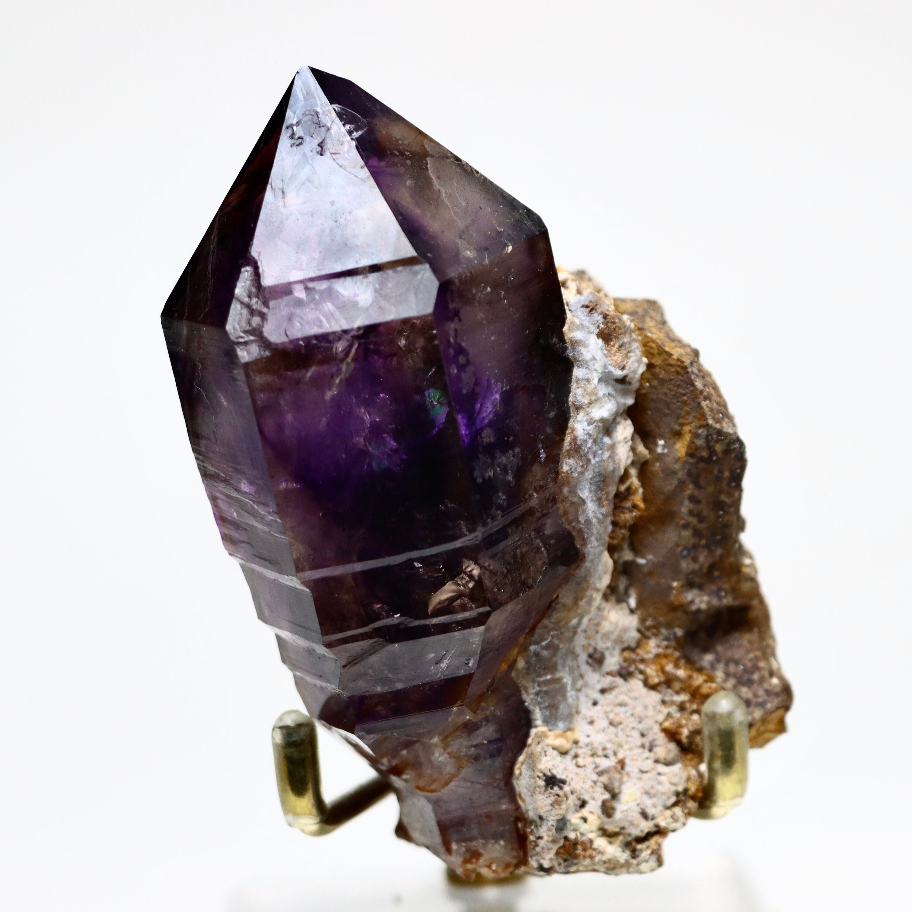 Phantom Brandberg Amethyst Scepter on Matrix | Natural Amethyst Quartz Crystal from Erongo, Namibia