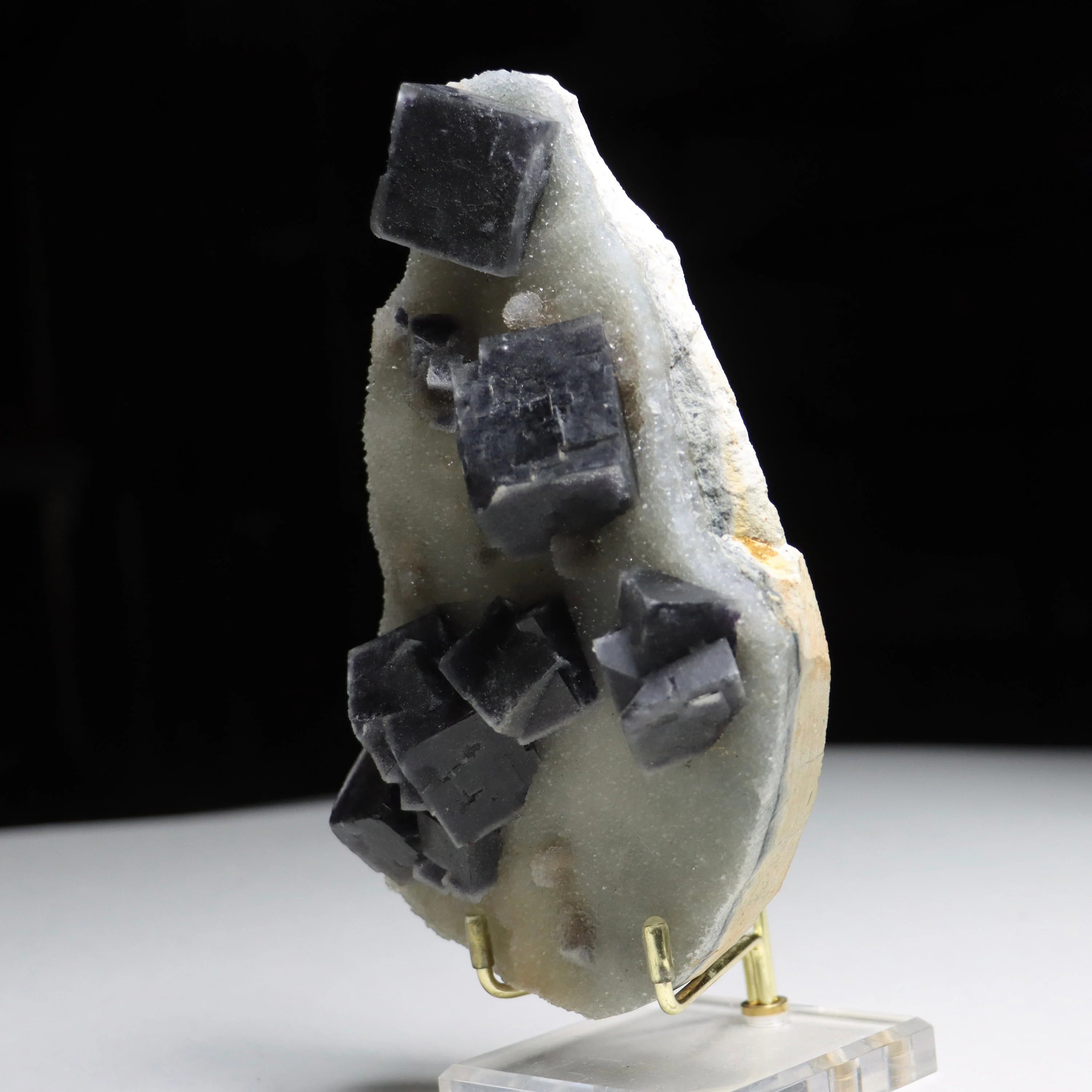 Fluorite with Druzy Quartz | Natural Fluorite Crystal Specimen from Manaoshan Mine, Hunan, China