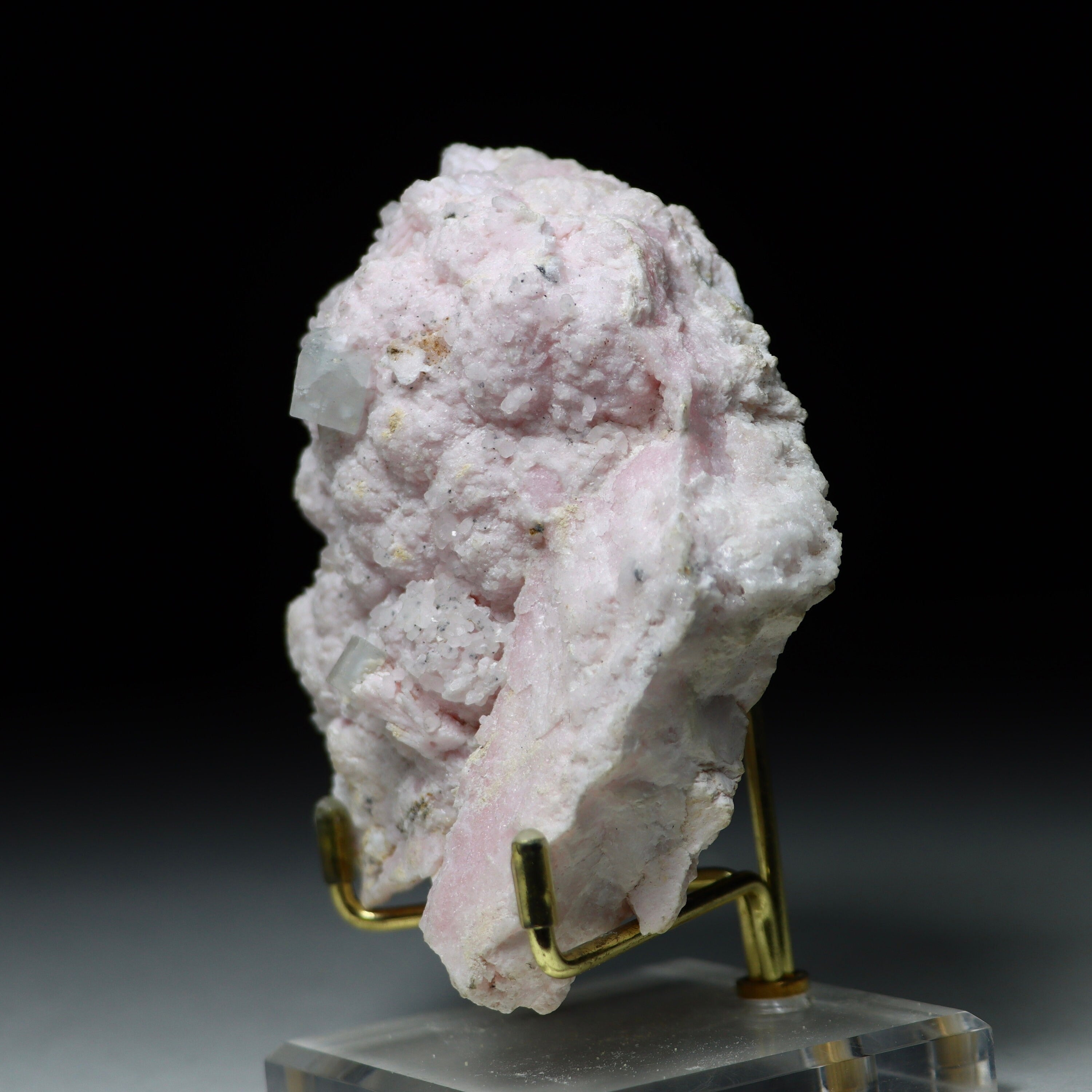 Rhodochrosite with Fluorite, Calcite & Kutnohorite (UV Reactive) | Mineral Specimen from Pachapaqui, Peru