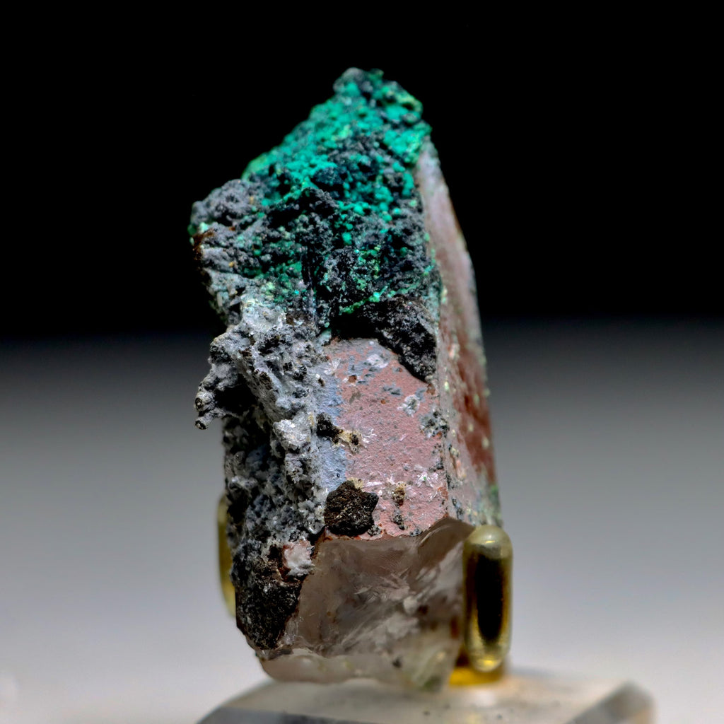 Chrysocolla on Quartz w/ Hematite Malachite & Calcite
