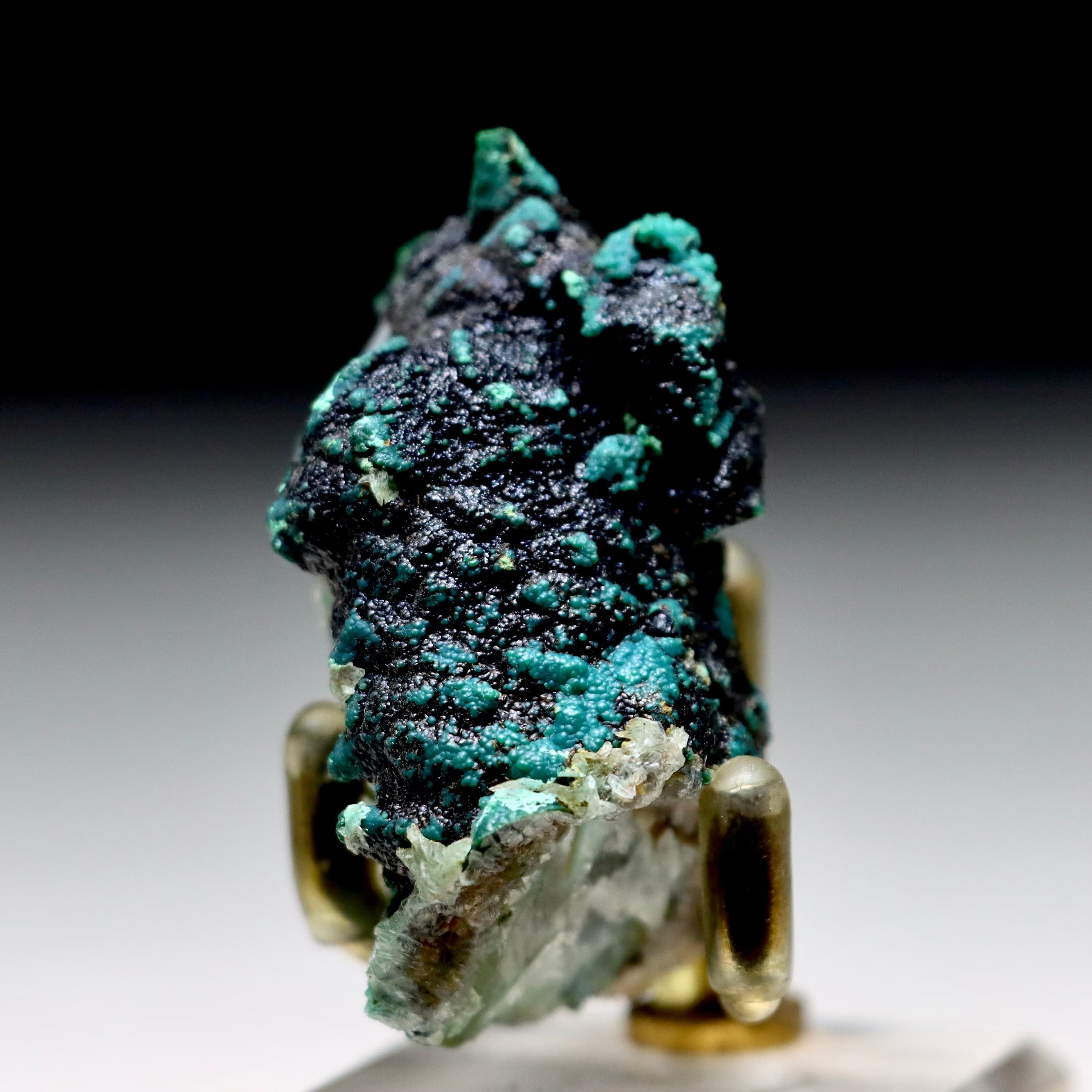 Chrysocolla after Calcite on Quartz | Pseudomorph Specimen