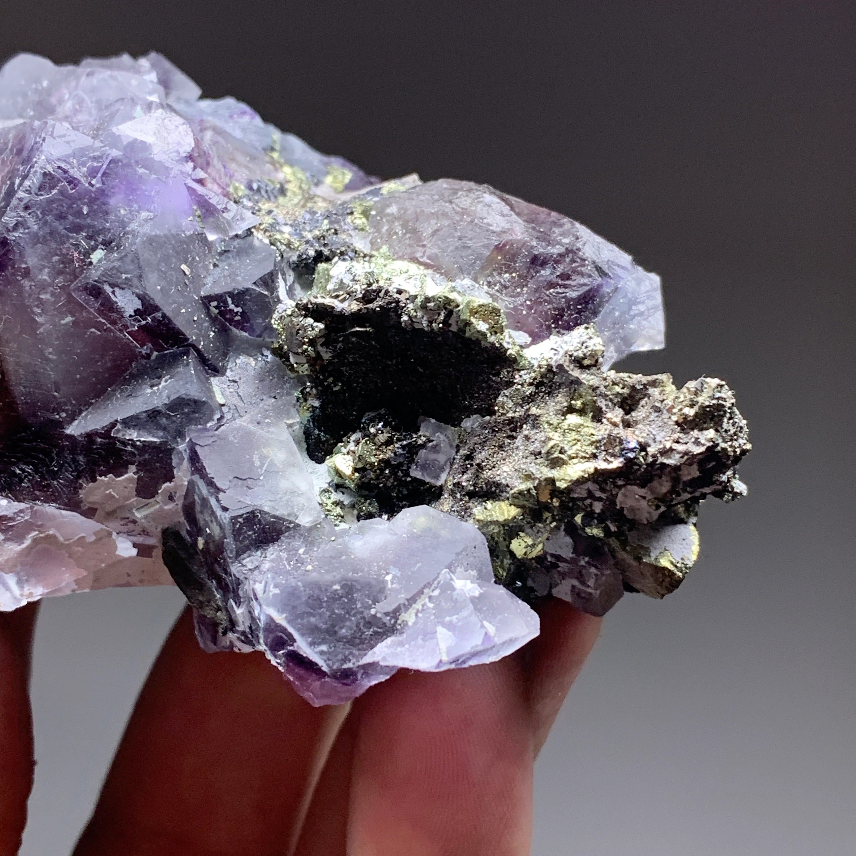 Phantom Fluorite with Pyrite | Inner Mongolia