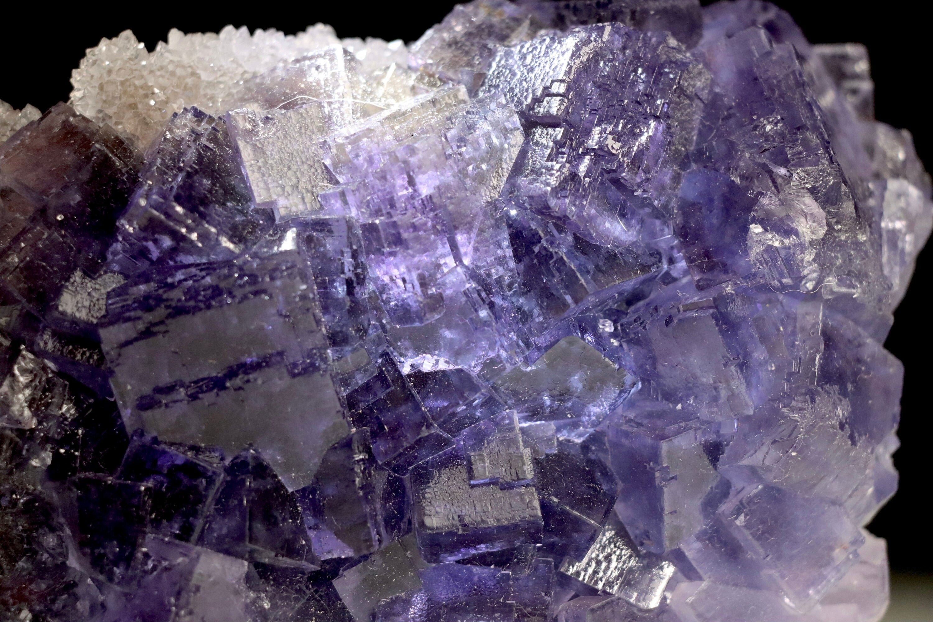 Fluorite with Druzy Quartz | Natural Fluorite Crystal from La Viesca Mine, Spain