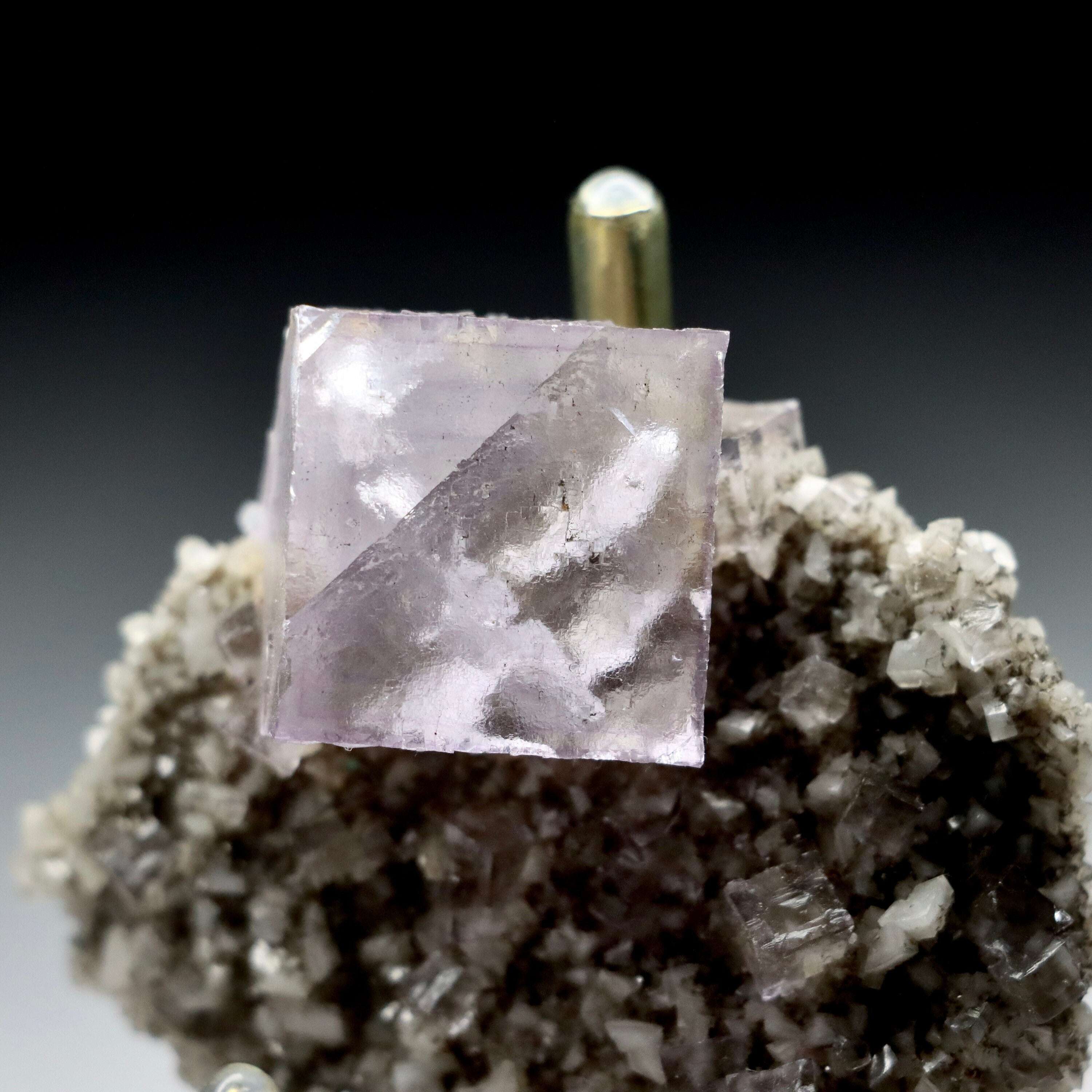Elmwood Fluorite with Barite on Matrix