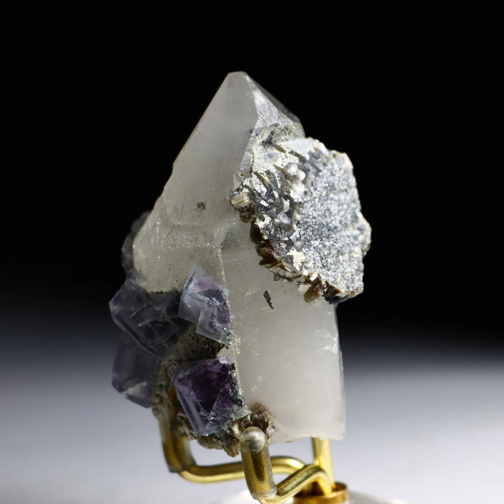 Fluorite on Quartz | Natural Fluorite Crystal on Matrix