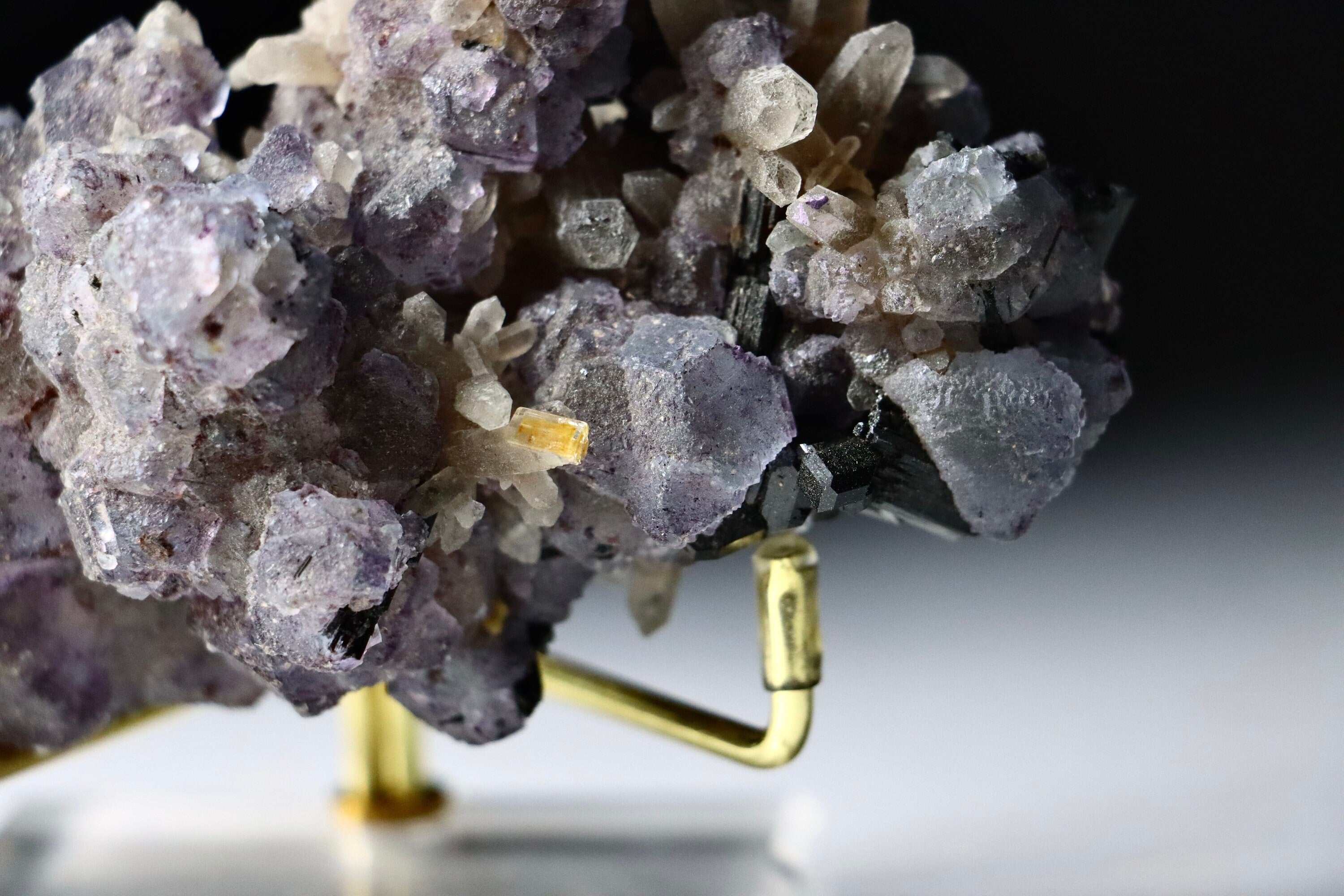 Erongo Fluorite with Goshenite, Quartz & Schorl | Natural Multi-Mineral Specimen from Erongo Mountains, Namibia
