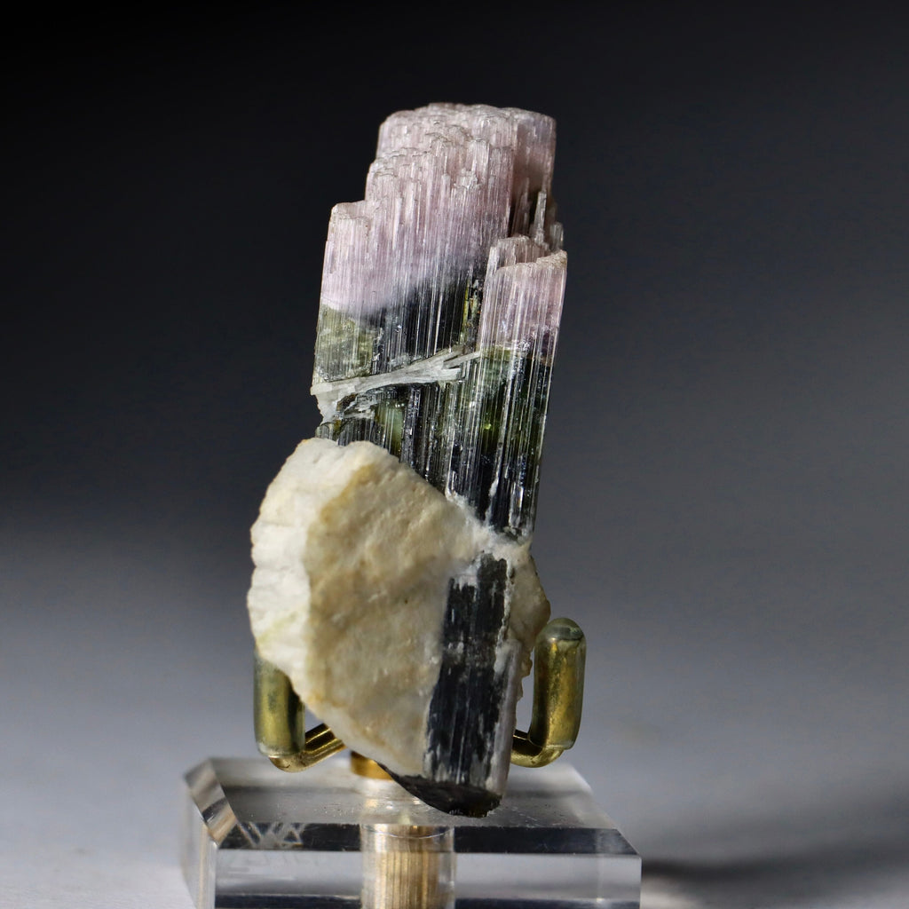 Bicolor Tourmaline with Feldspar | Natural Tourmaline Specimen