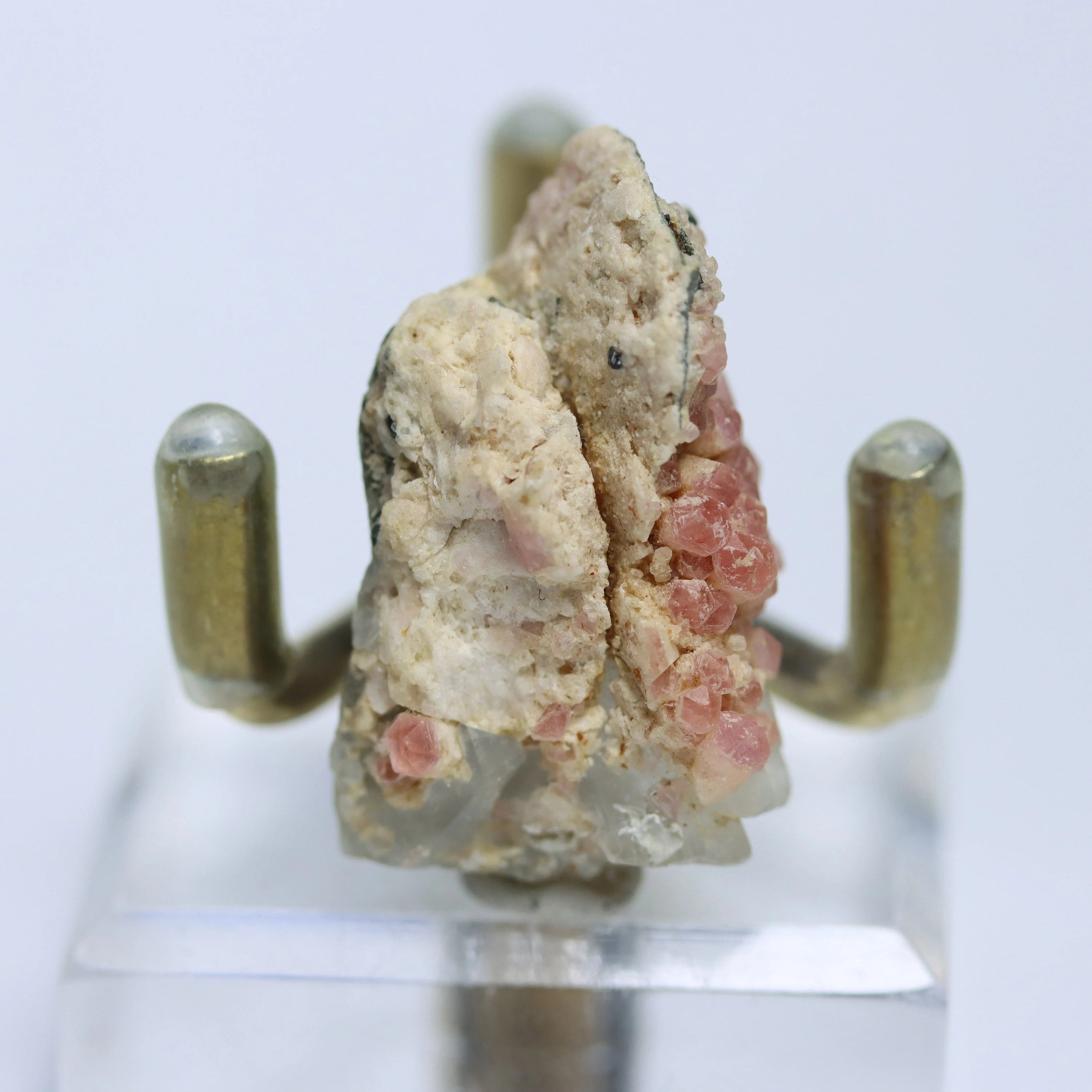 Pezzottaite on Calcite | Rare Pink Beryl Mineral Specimen from Sakavalana Mine, Madagascar