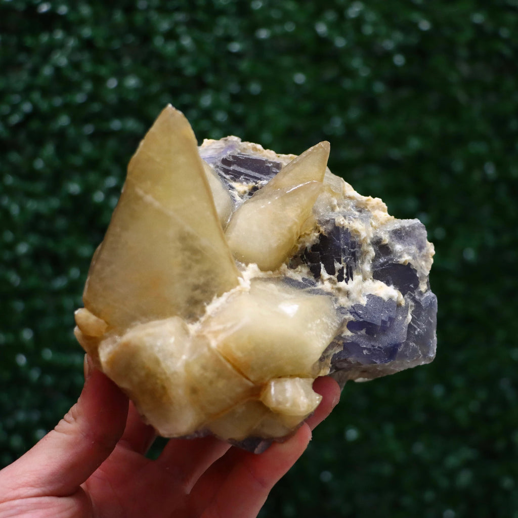 Calcite with Fluorite | Natural Fluorite Crystal Fluorite Gemstone Raw Fluorite Mineral Specimen