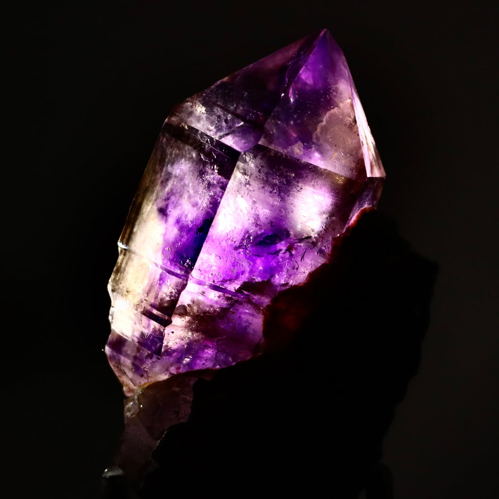 Phantom Brandberg Amethyst Scepter on Matrix | Natural Amethyst Quartz Crystal from Erongo, Namibia