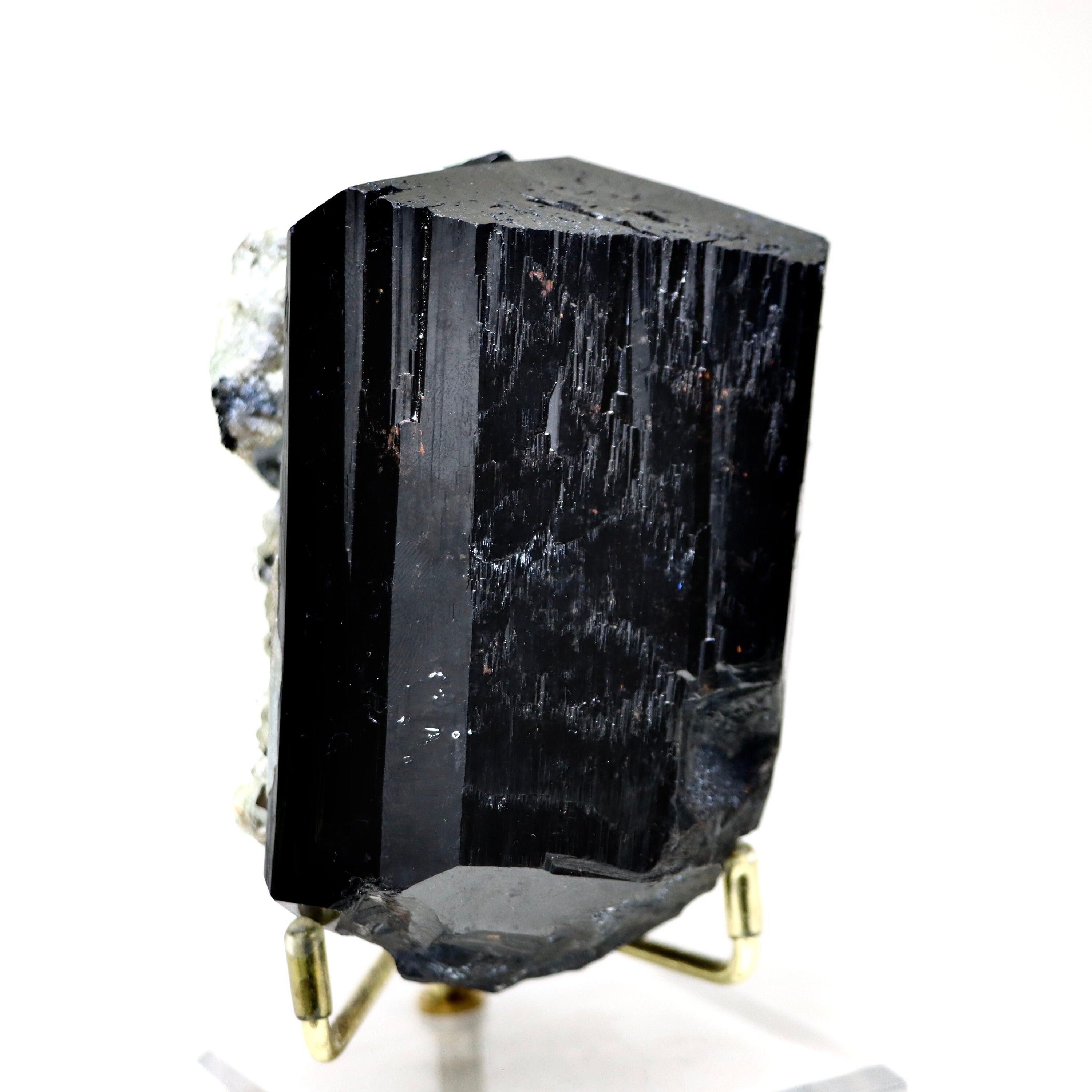 Erongo Schorl (Black Tourmaline) with Hyalite Opal | UV-Reactive Mineral Specimen from Namibia