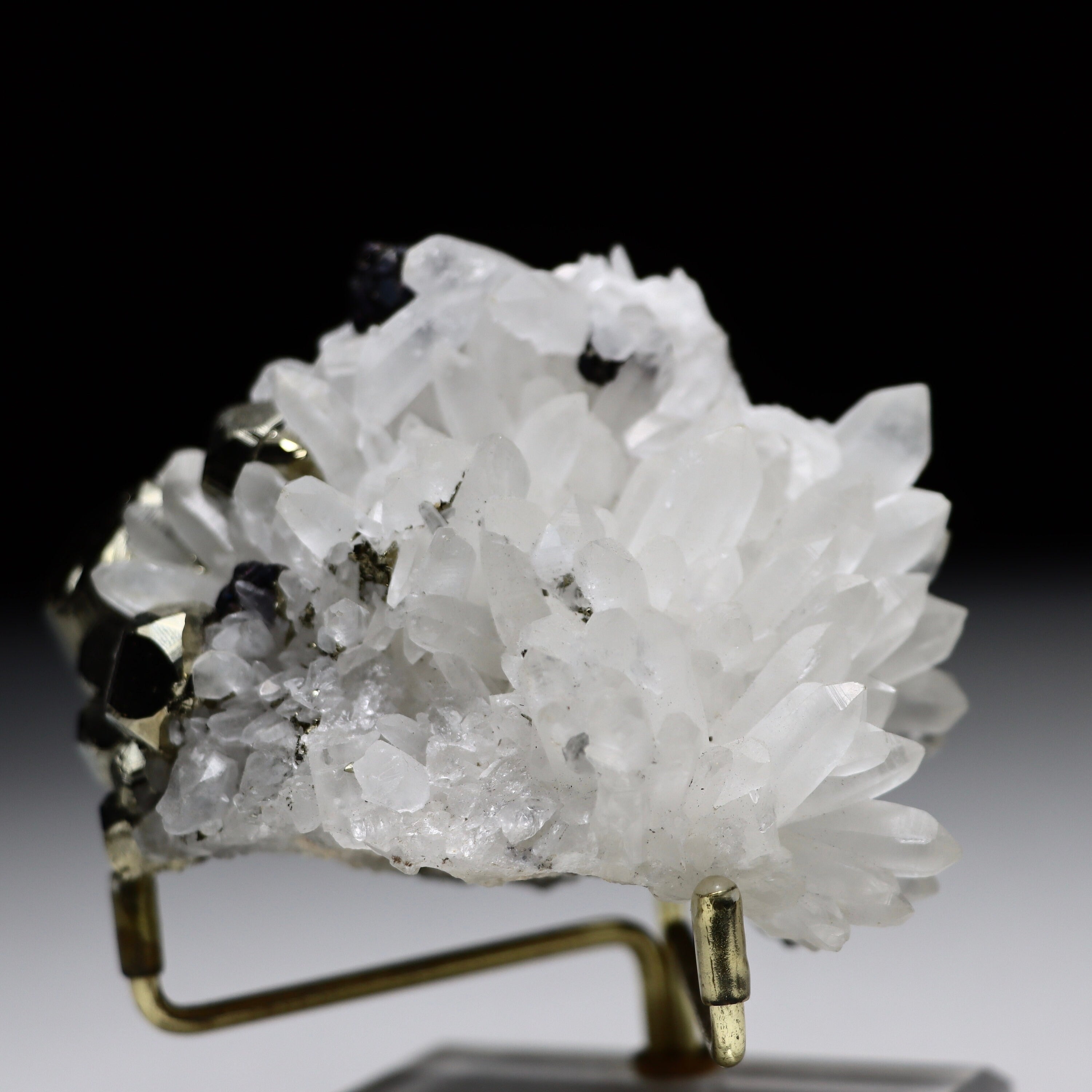 Peruvian Pyrite on Quartz with Sphalerite | Mineral Specimen