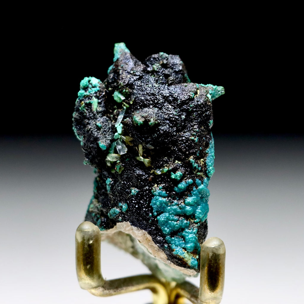 Chrysocolla after Calcite on Quartz | Pseudomorph Specimen