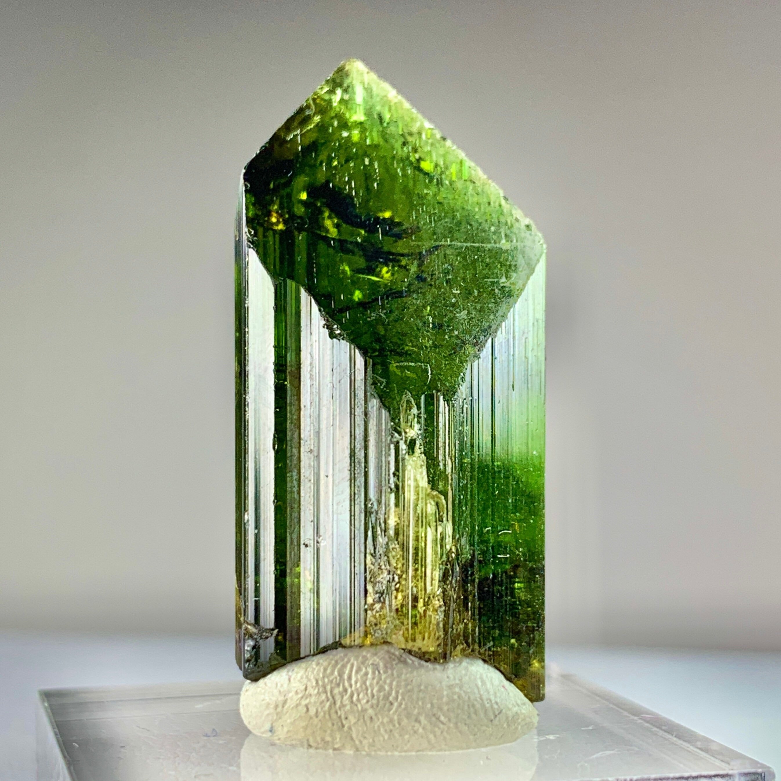 Electric Green Tourmaline Crystal | Natural Brazilian Tourmaline from Minas Gerais