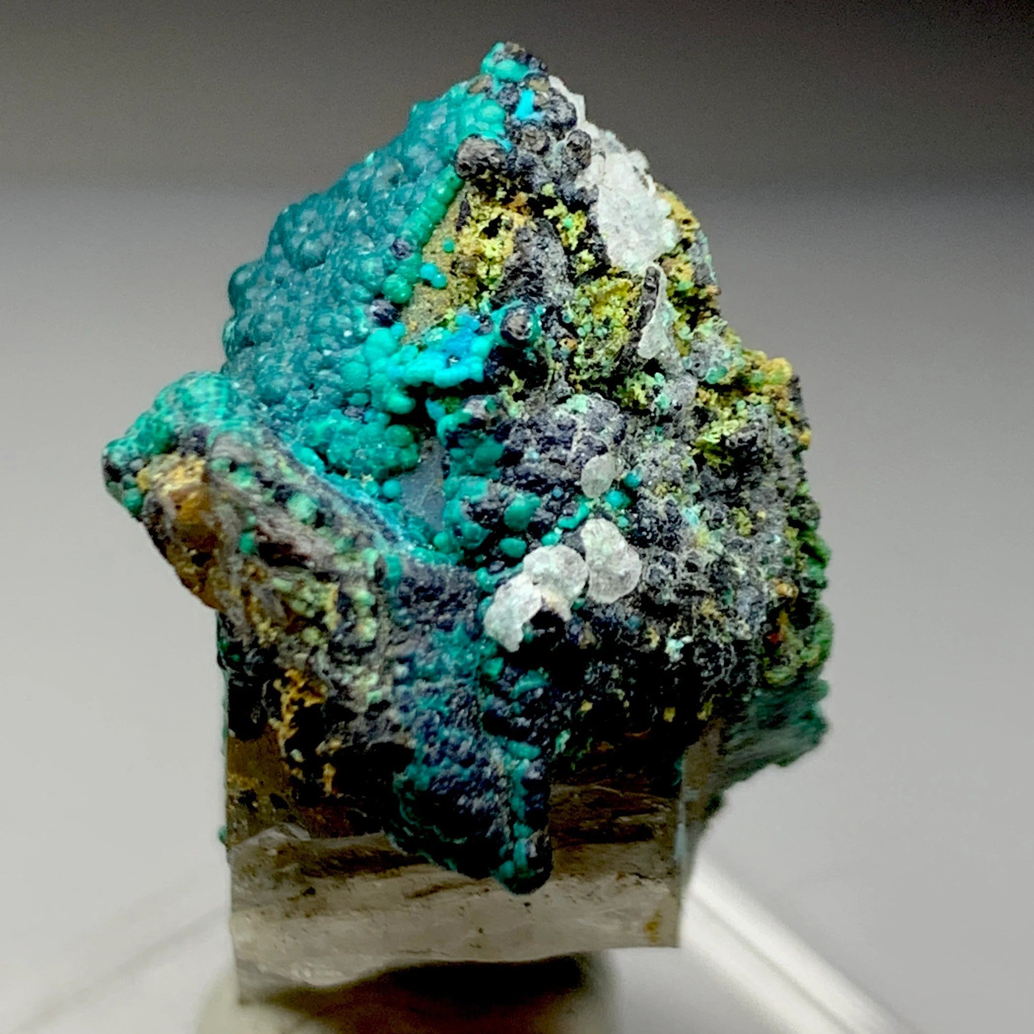 Chrysocolla on Quartz w/ Malachite