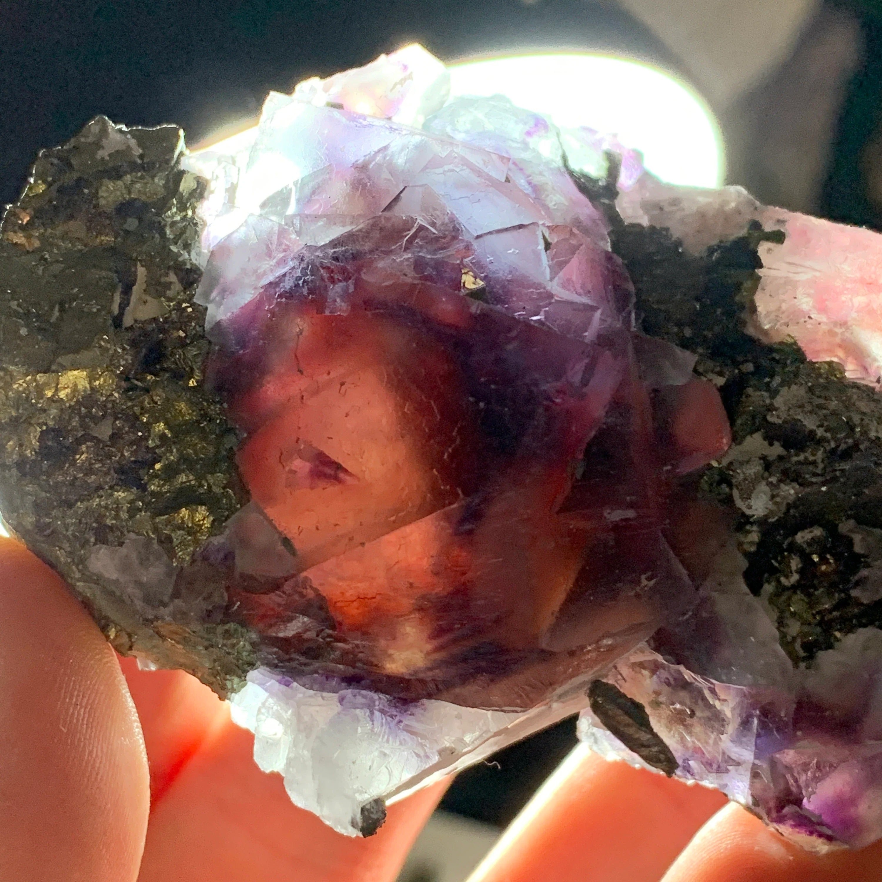 Phantom Fluorite with Pyrite | Inner Mongolia