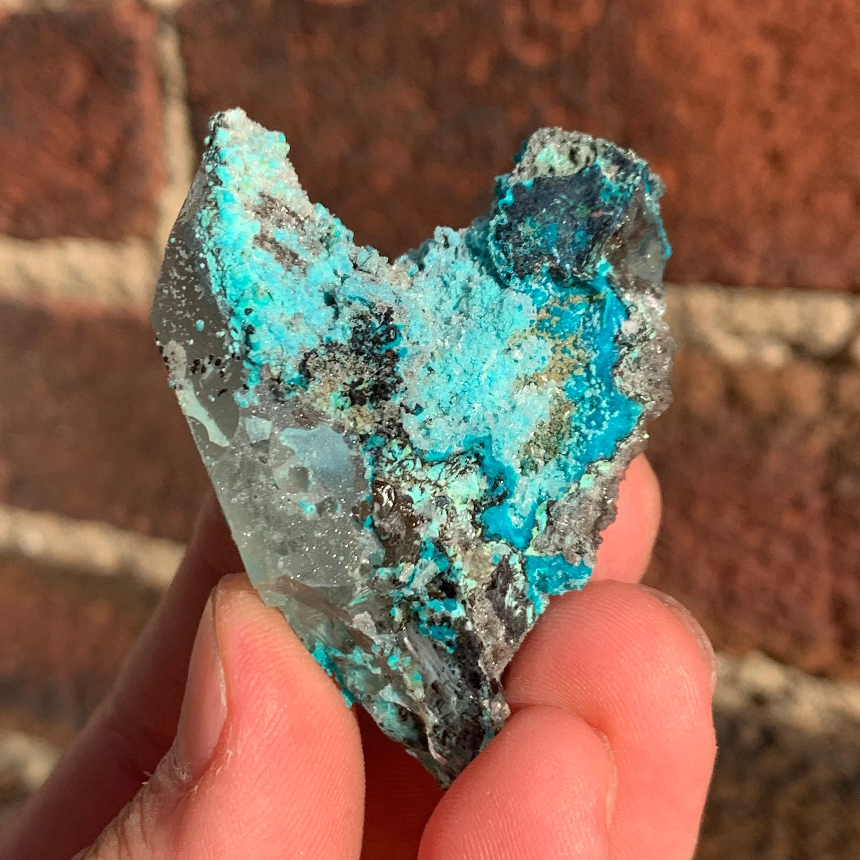 Chrysocolla on Quartz w/ Calcite