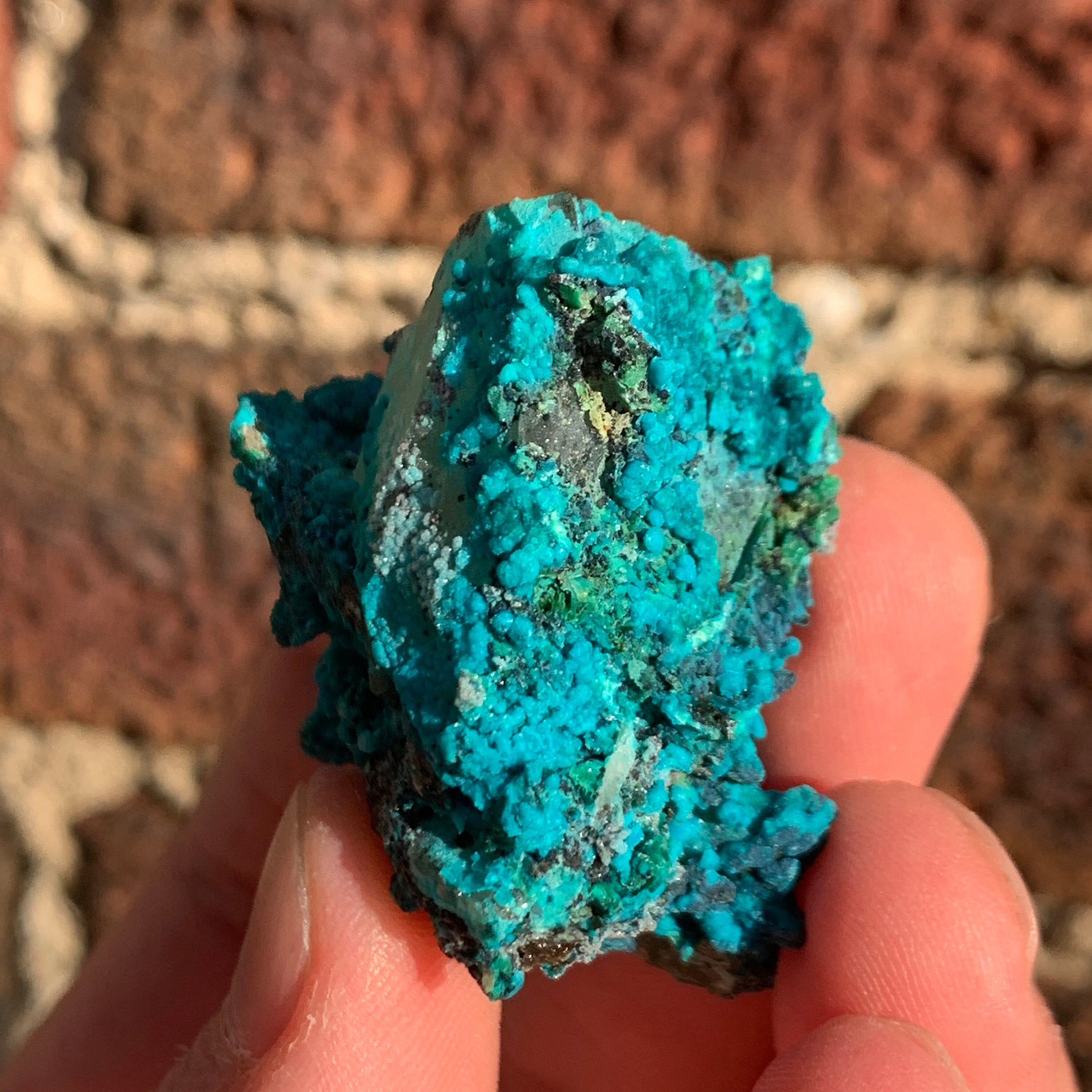 Chrysocolla on Quartz with Malachite | Natural Mineral Specimen