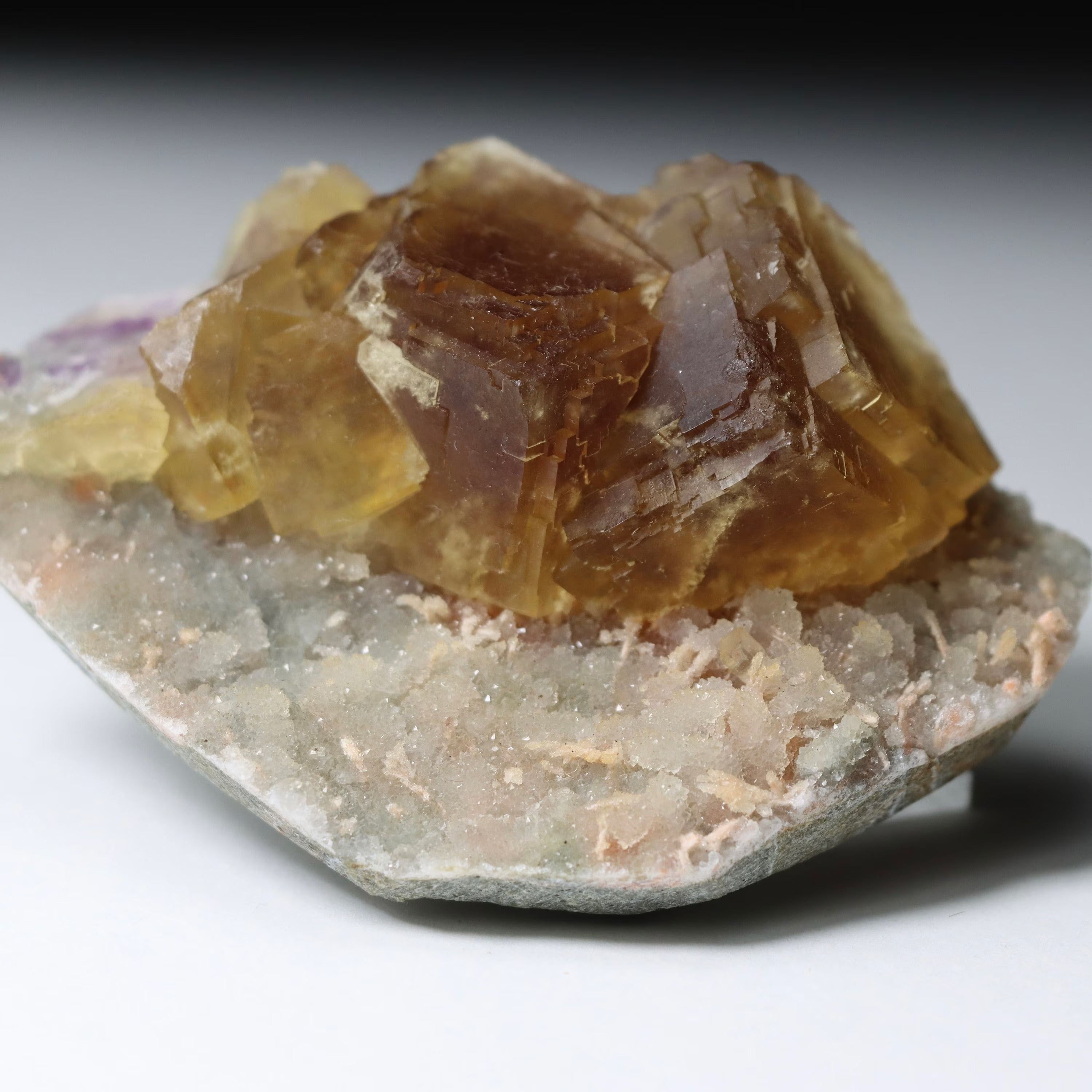Yellow Fluorite on Matrix | Natural Fluorite Crystal