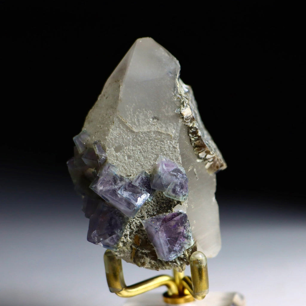 Fluorite on Quartz | Natural Fluorite Crystal on Matrix