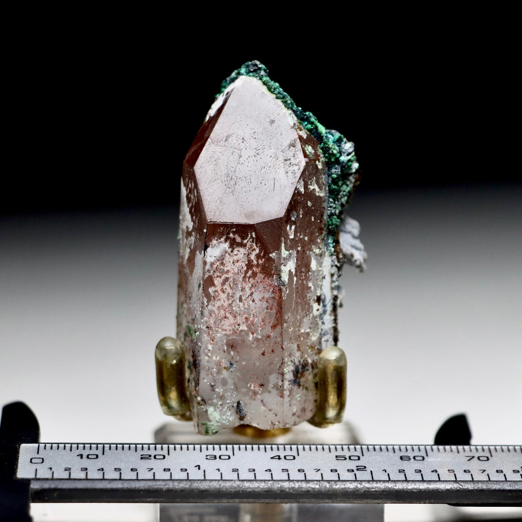 Chrysocolla on Quartz w/ Hematite Malachite & Calcite