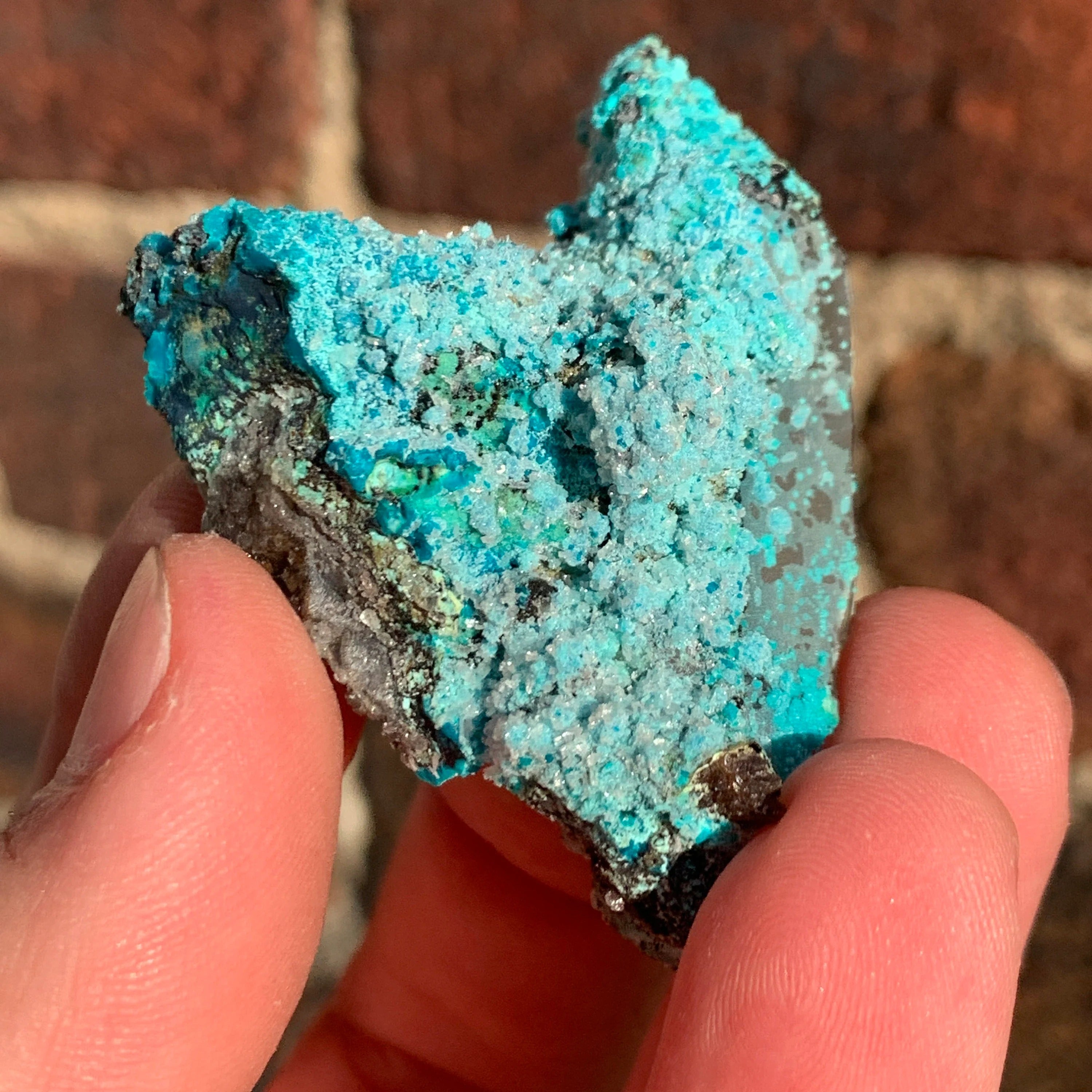 Chrysocolla on Quartz w/ Calcite