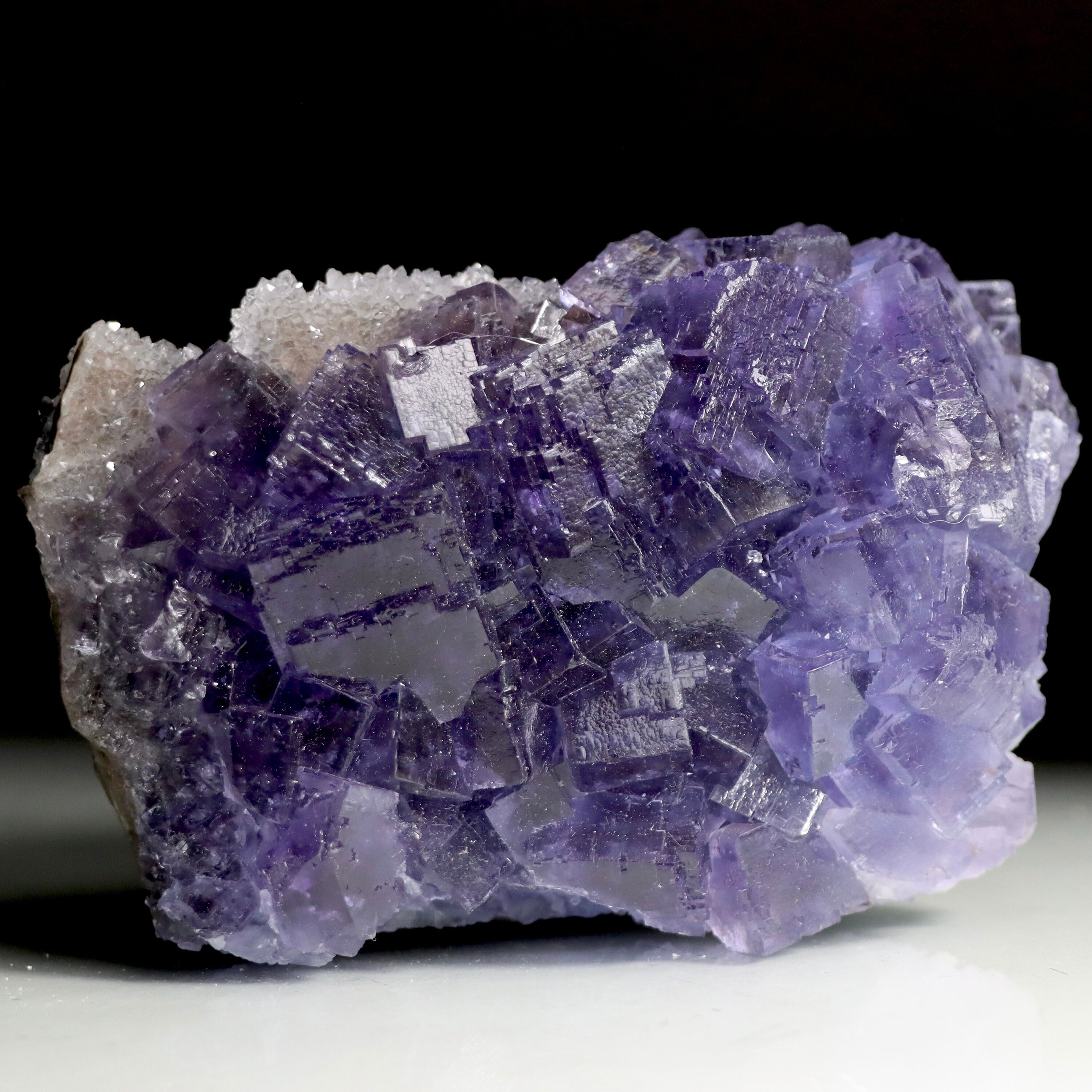 Fluorite with Druzy Quartz | Natural Fluorite Crystal from La Viesca Mine, Spain