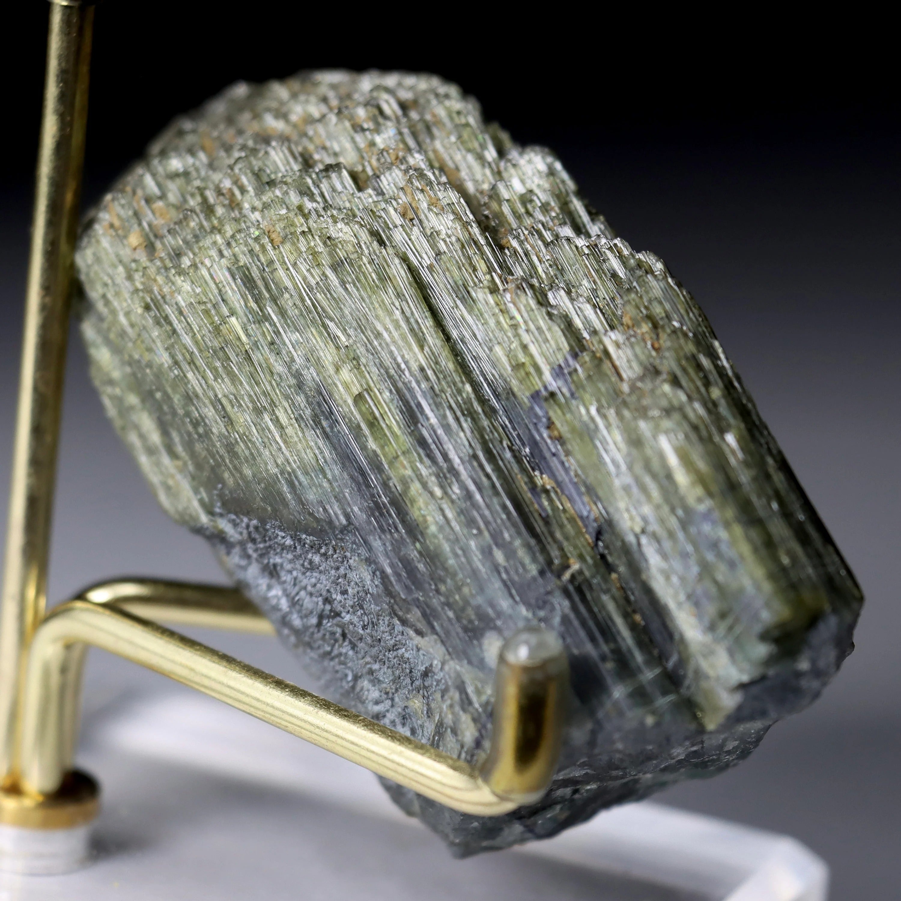 Green Cat’s Eye Tourmaline with Lepidolite | Natural Tourmaline Specimen