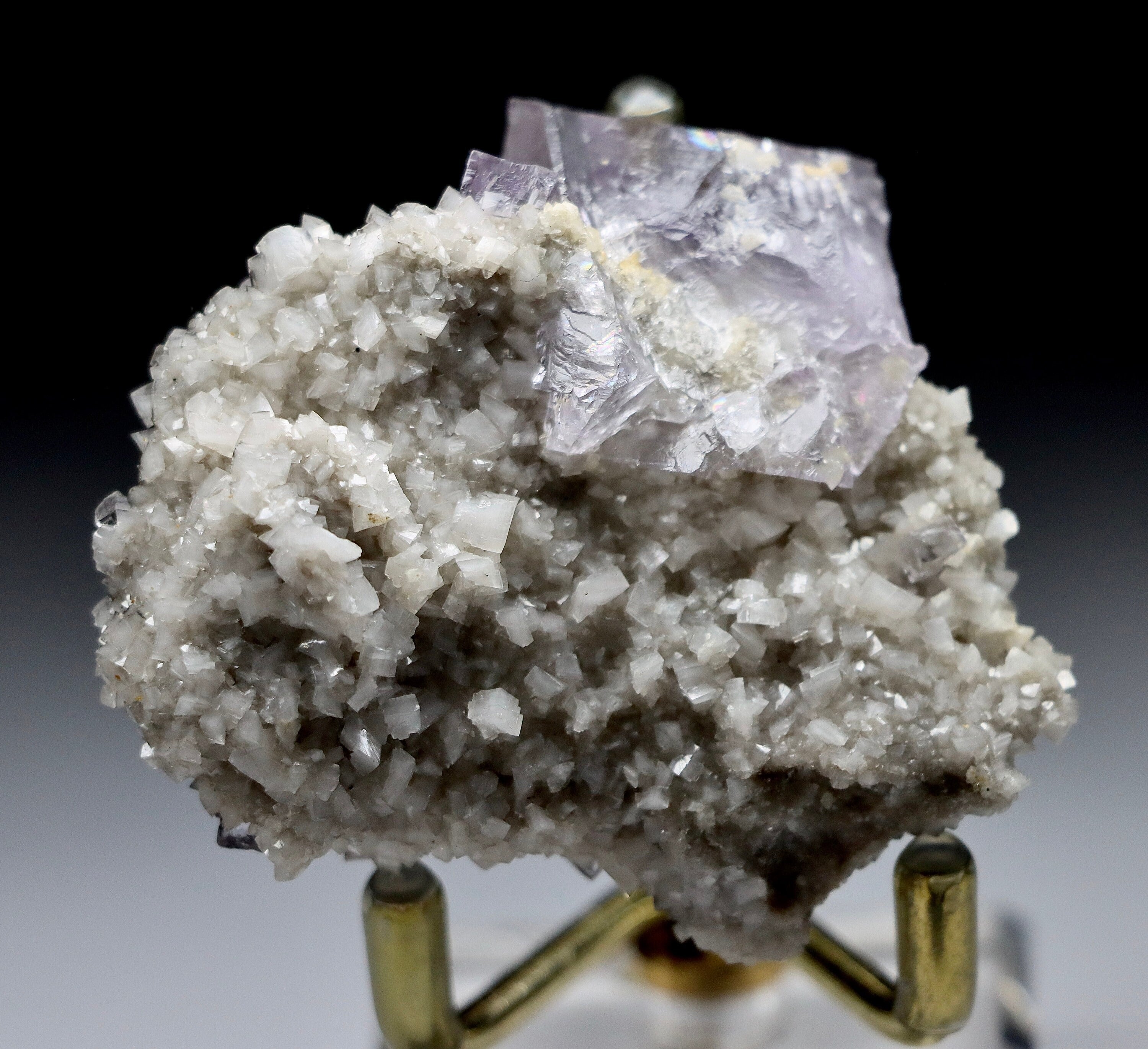 Elmwood Fluorite with Barite on Matrix