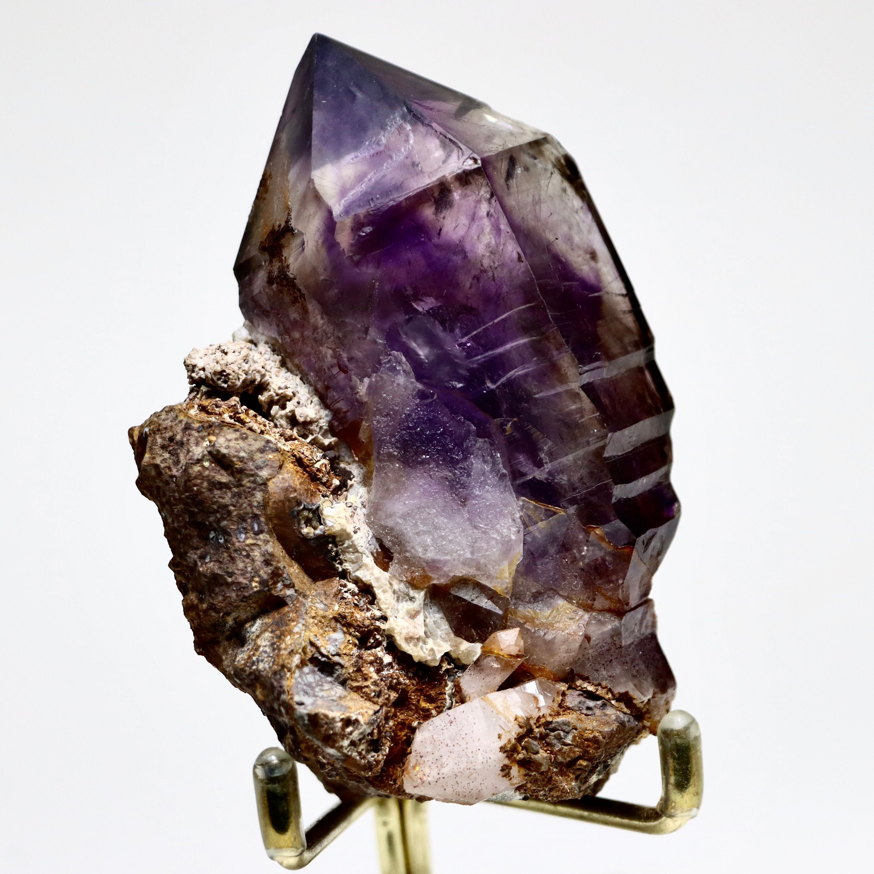 Phantom Brandberg Amethyst Scepter on Matrix | Natural Amethyst Quartz Crystal from Erongo, Namibia