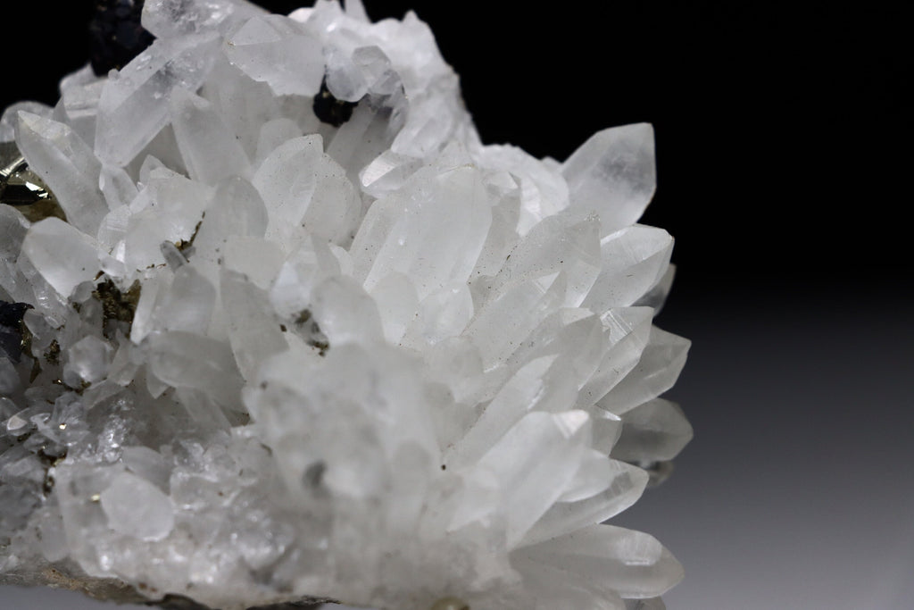 Peruvian Pyrite on Quartz with Sphalerite | Mineral Specimen