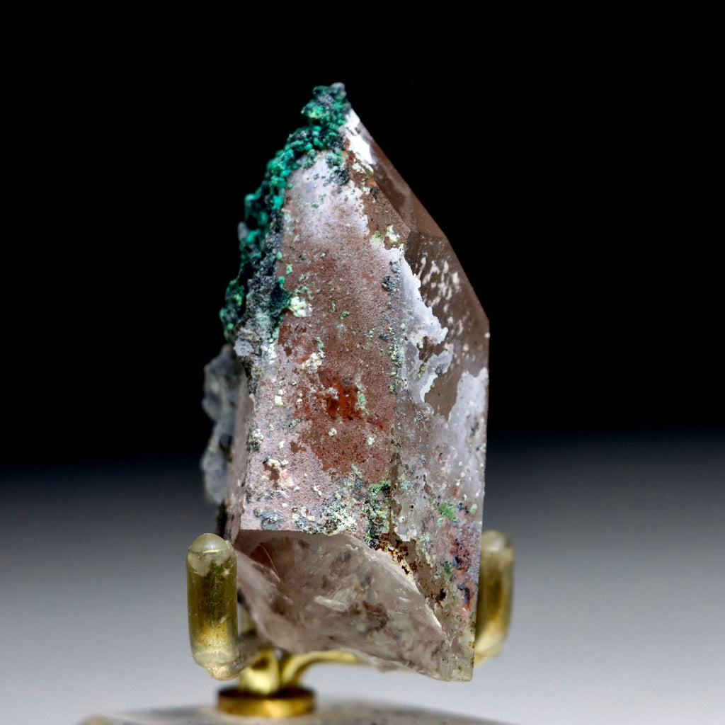 Chrysocolla on Quartz w/ Hematite Malachite & Calcite