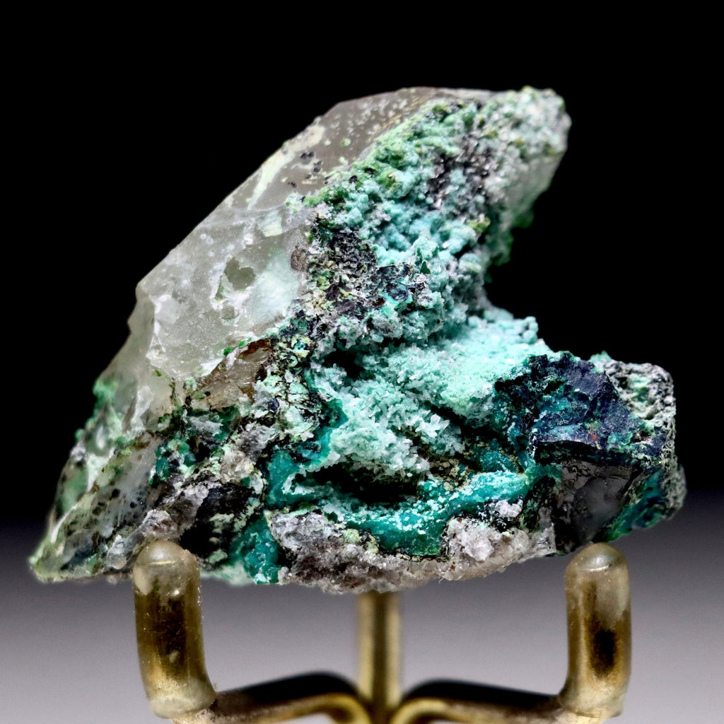 Chrysocolla on Quartz with Malachite