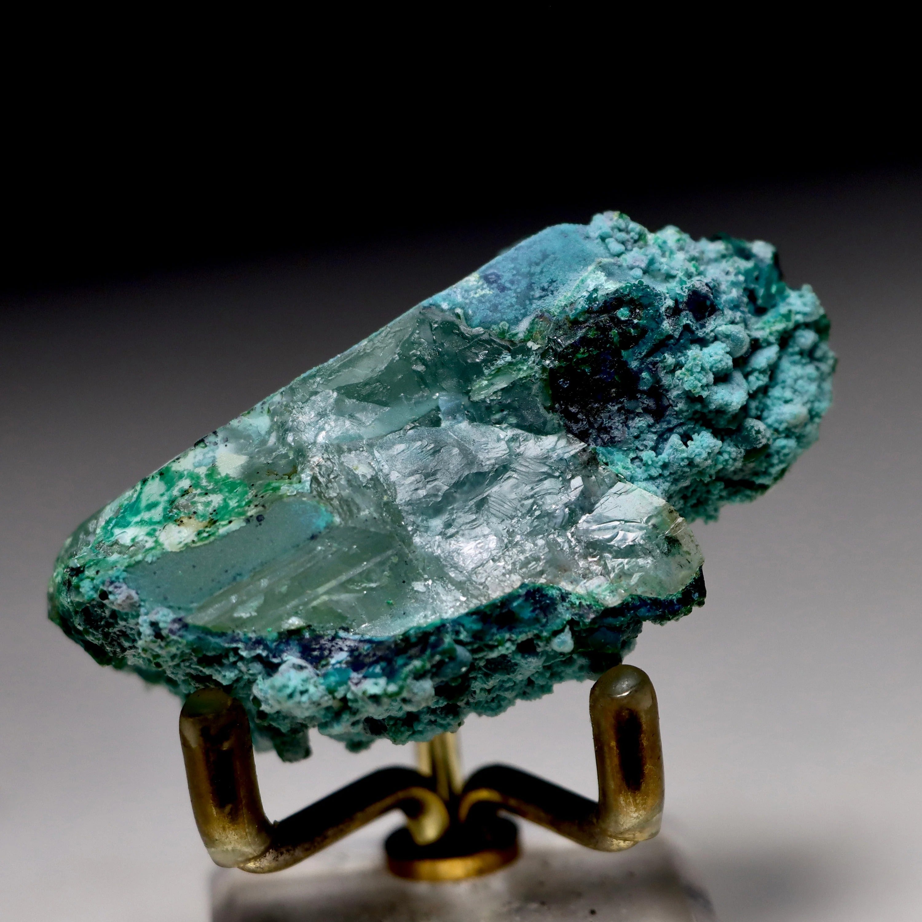 Chrysocolla on Quartz w/ Malachite