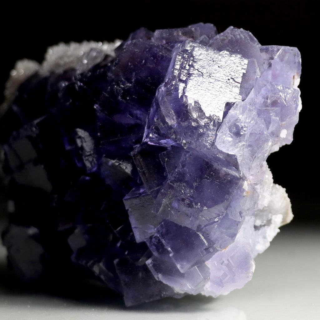 Fluorite with Druzy Quartz | Natural Fluorite Crystal from La Viesca Mine, Spain